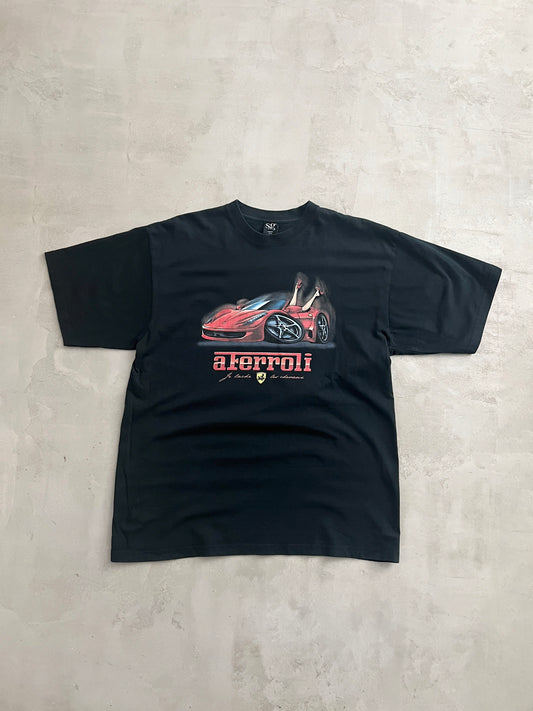 BLACK FERRARI PARODY TEE - 2000S - L