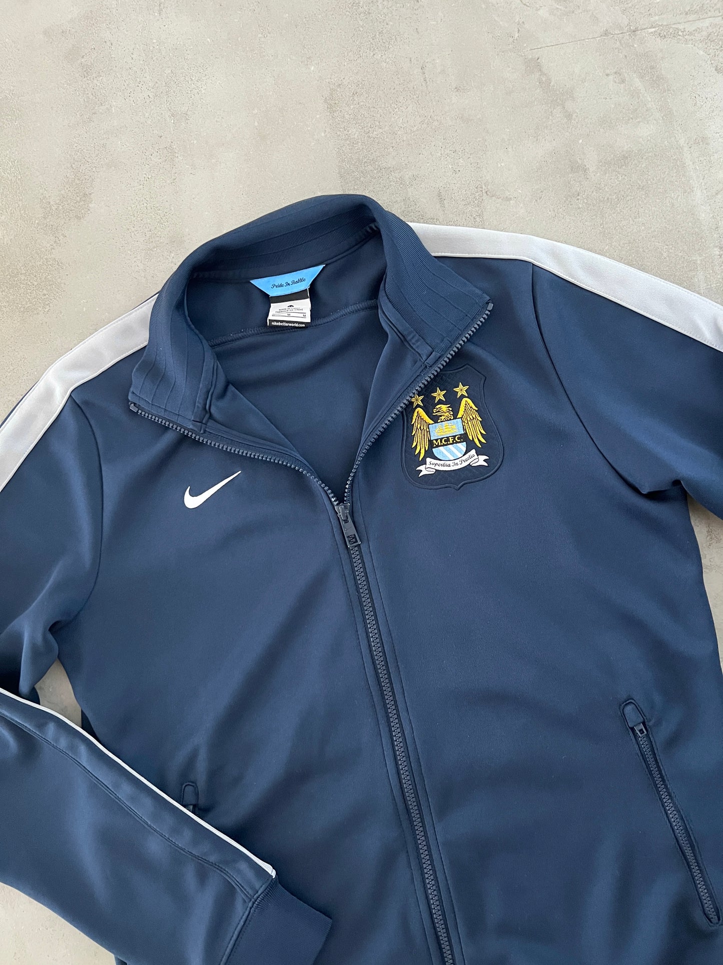 NAVY MANCHESTER CITY NIKE JACKET - 2000S - M
