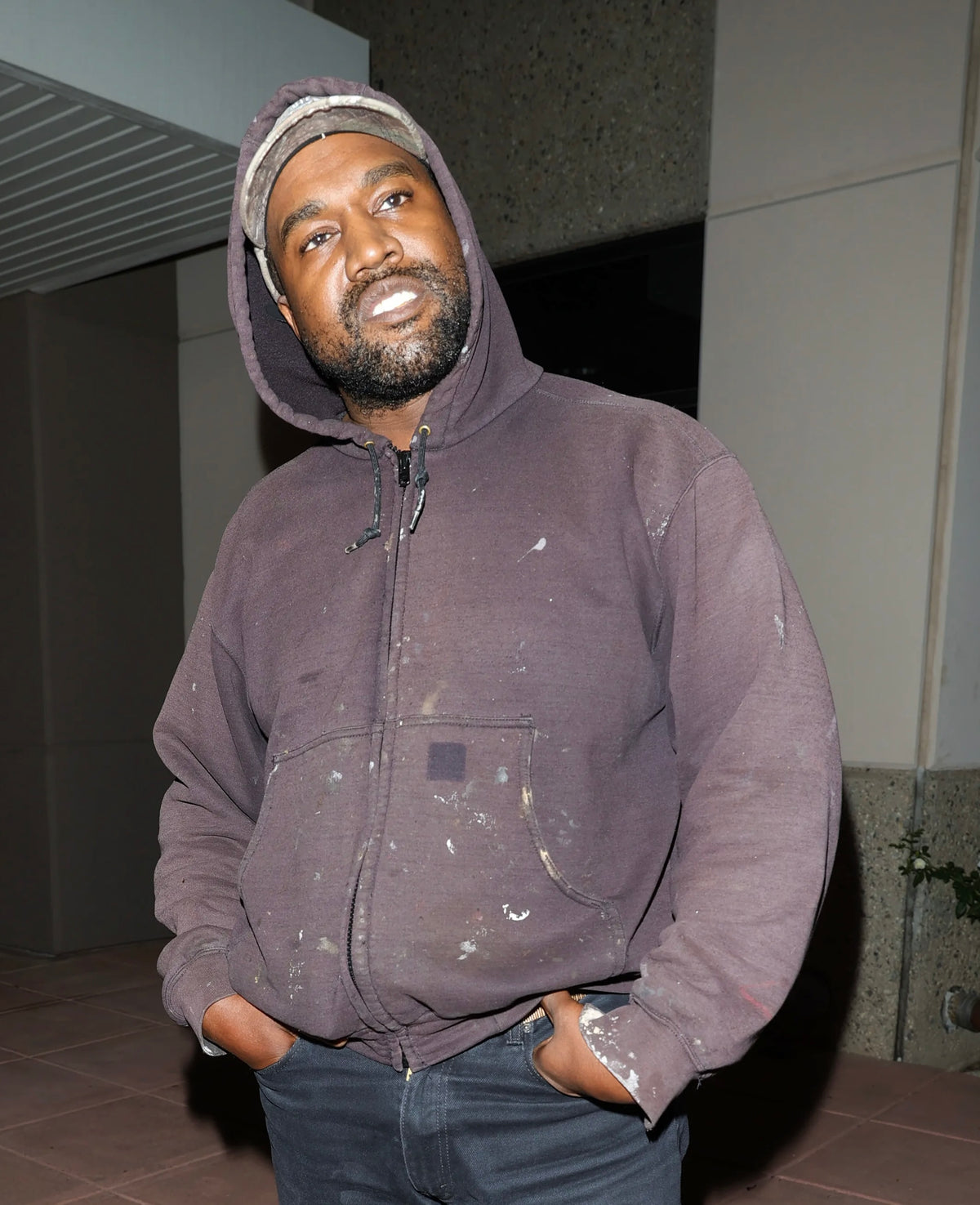FADED GREY CHAMPION HOODIE - 1990S - S