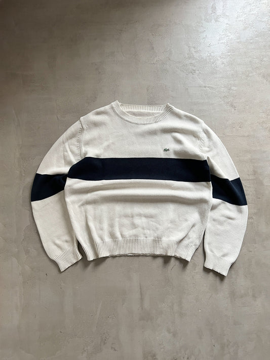 CREME LACOSTE KNIT SWEATER - 2000S - M