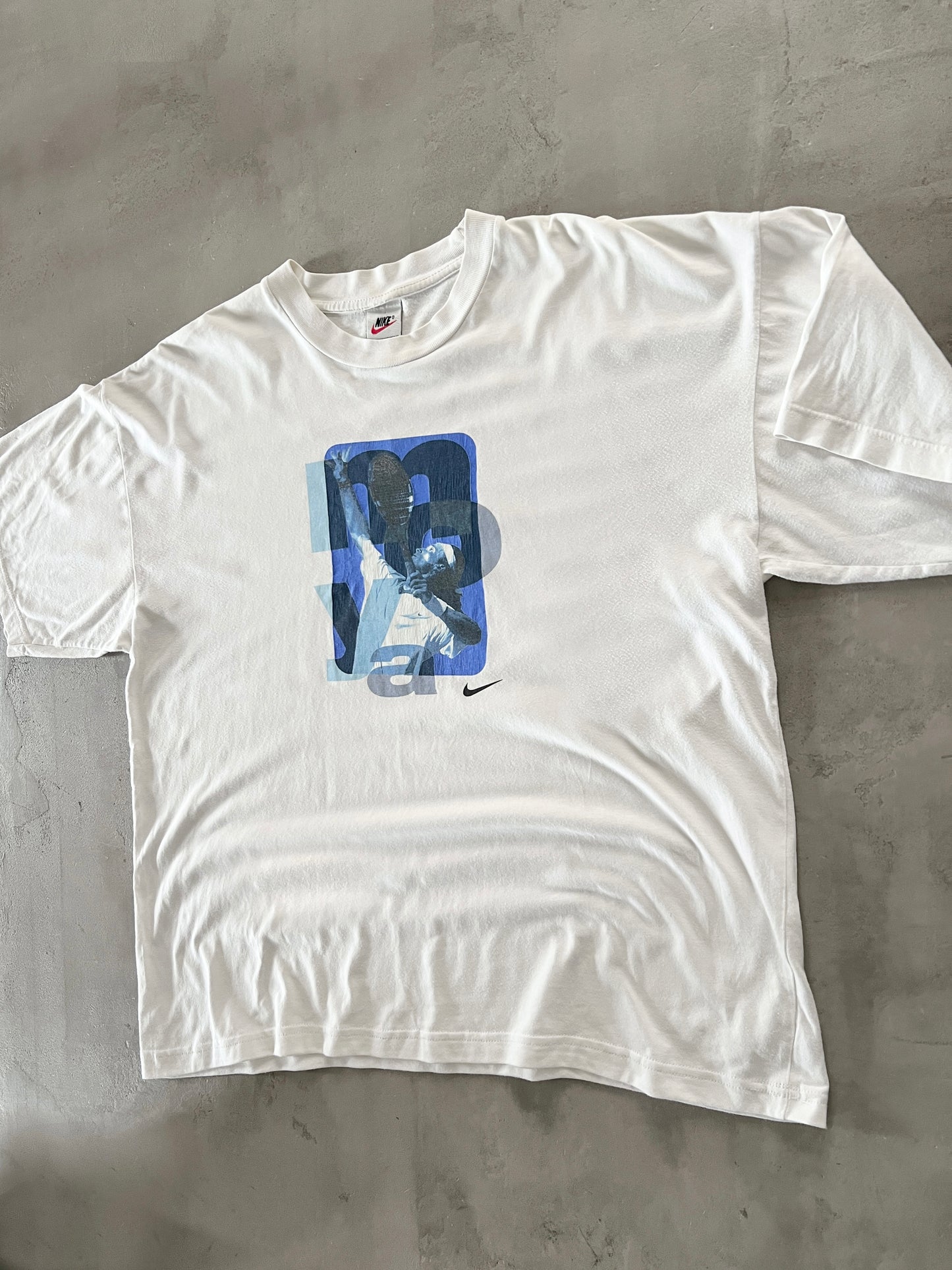WHITE NIKE TENNIS X CARLOS MOYA TEE - 2000S - L