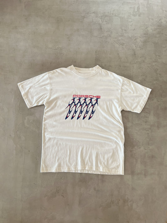 CREME WHITE PORSCHE 911 GT1 LE MANS TEE - 1998 - L