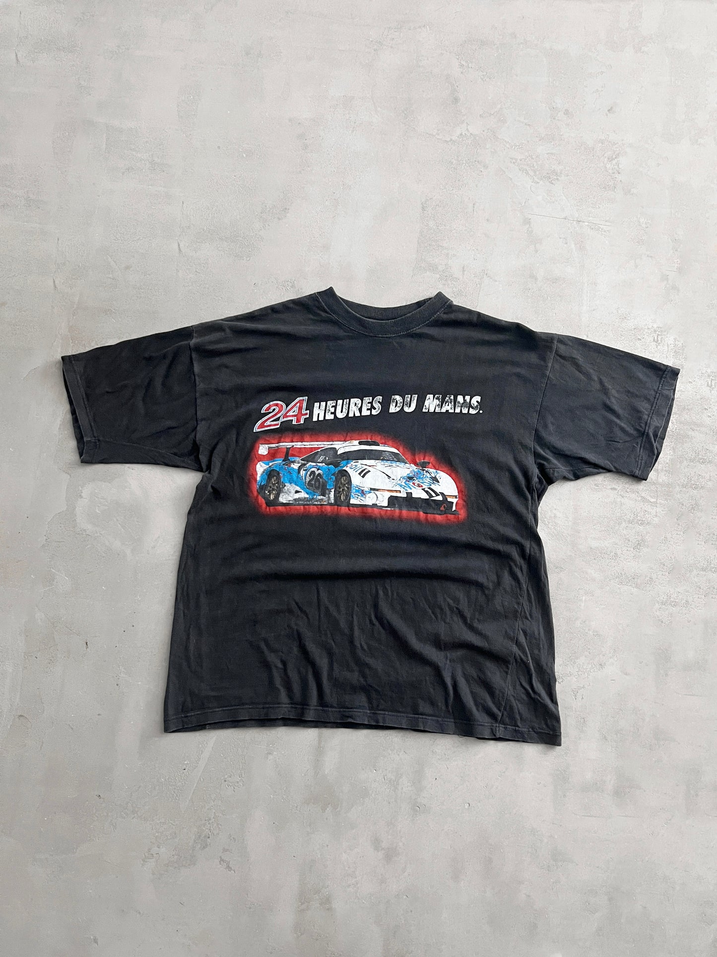 BLACK PORSCHE 911 GT1 LE MANS TEE - 1990S - L