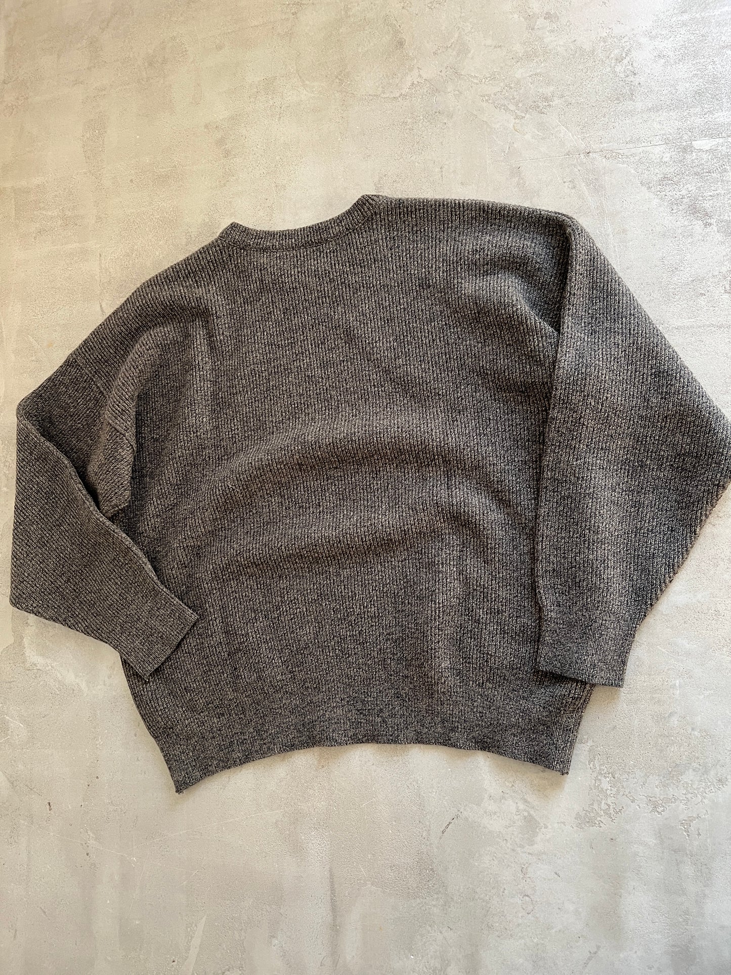MOCHA LACOSTE KNIT SWEATER - 2000S - M