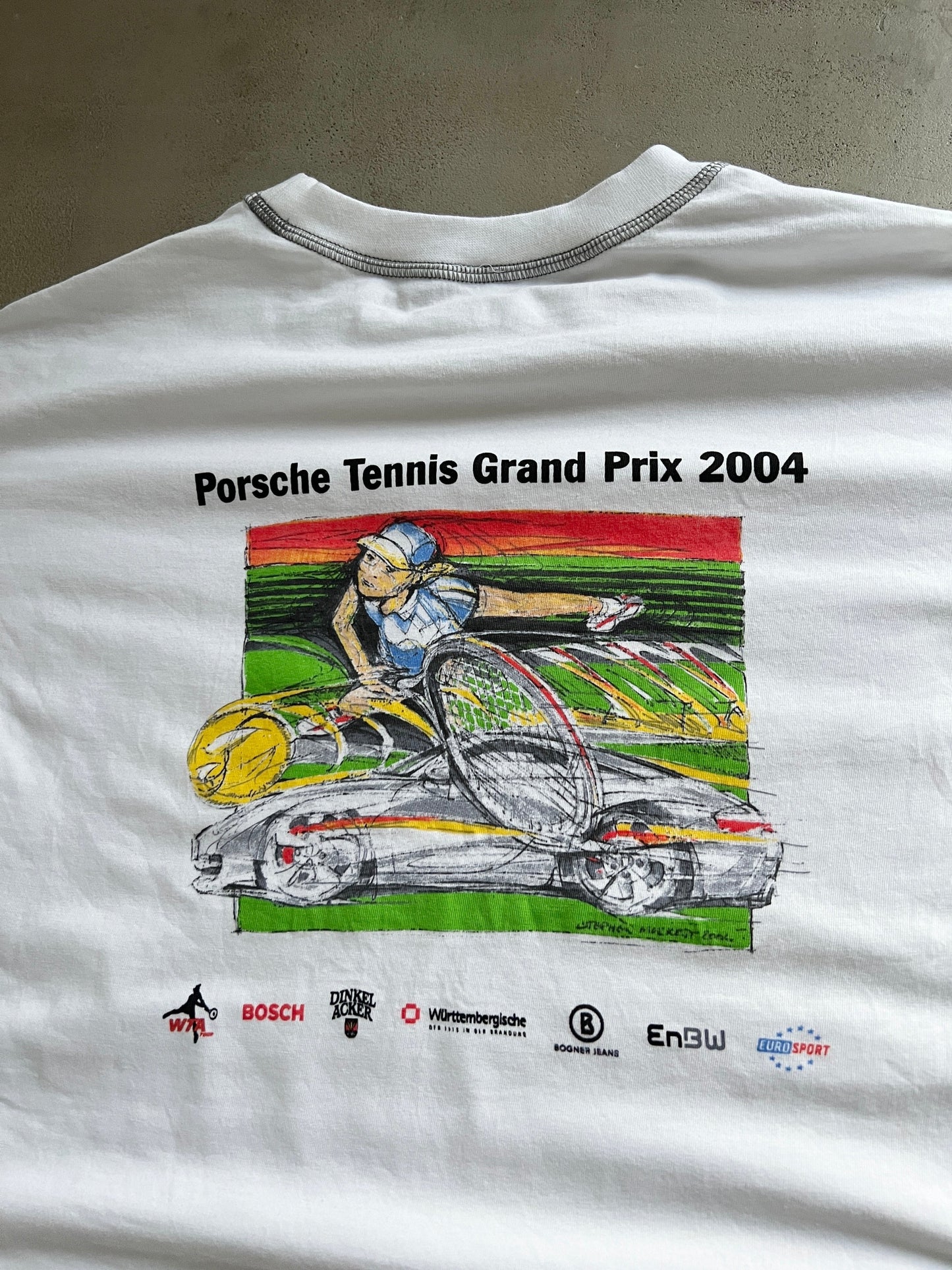 WHITE PORSCHE TEE - 2000S - S/M