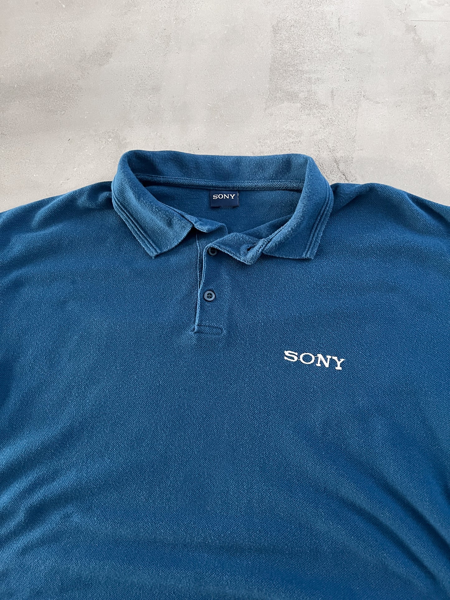 BLUE SONY X CHAMPIONS LEAGUE POLO - 2000S - M