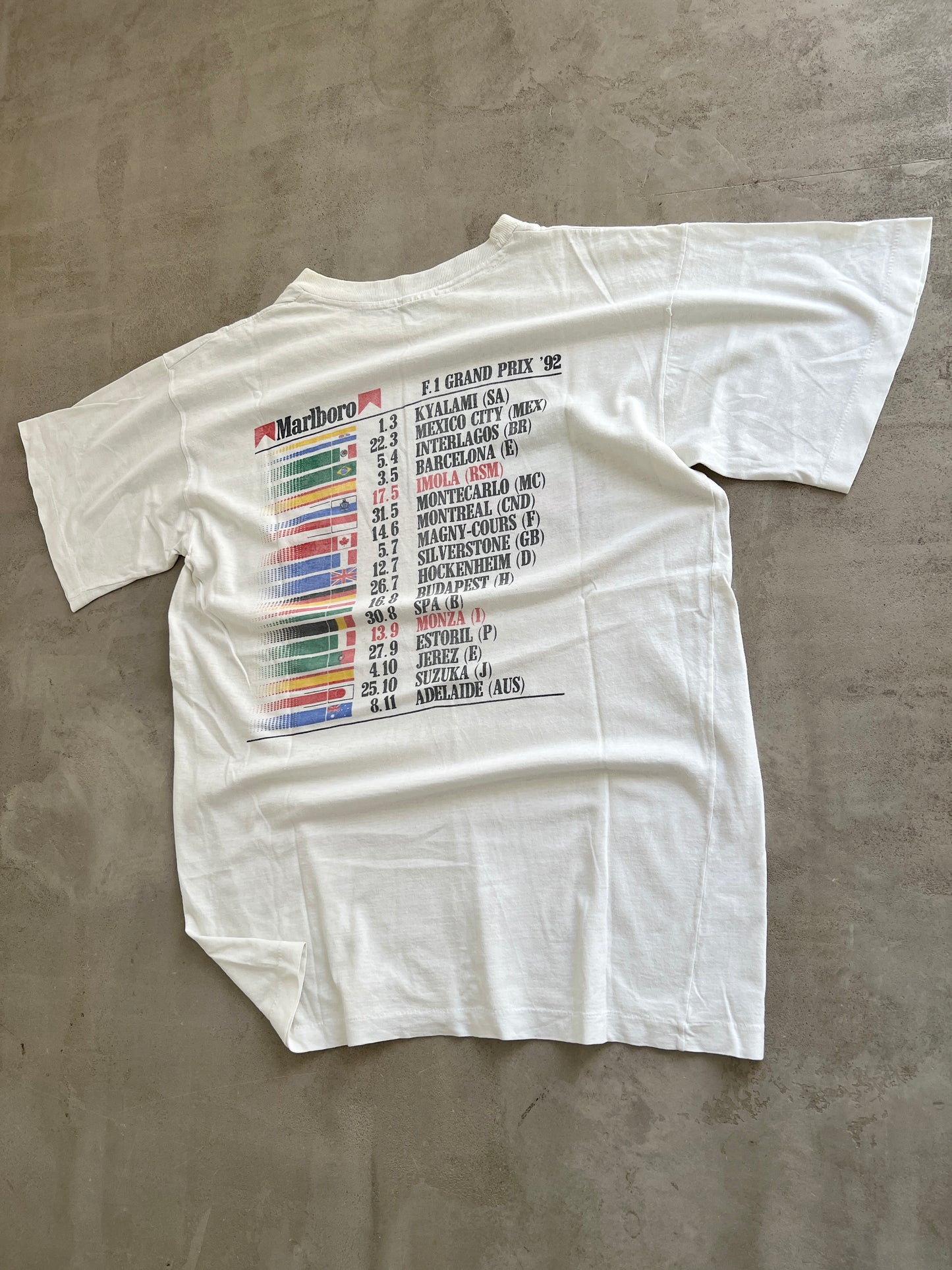 WHITE MARLBORO X FERRARI RACING TEE - 1992 - M