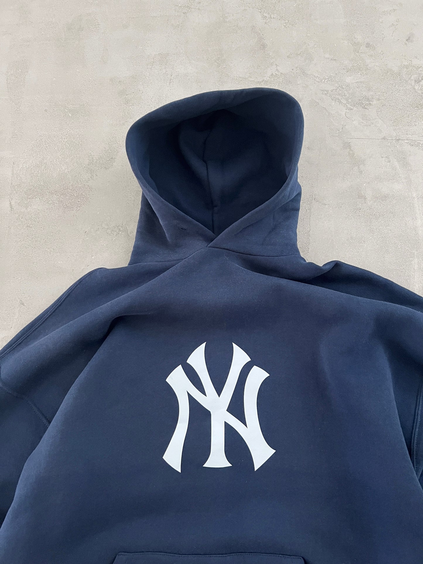 NAVY YANKEES RUSSELL HOODIE - 1990S - XL