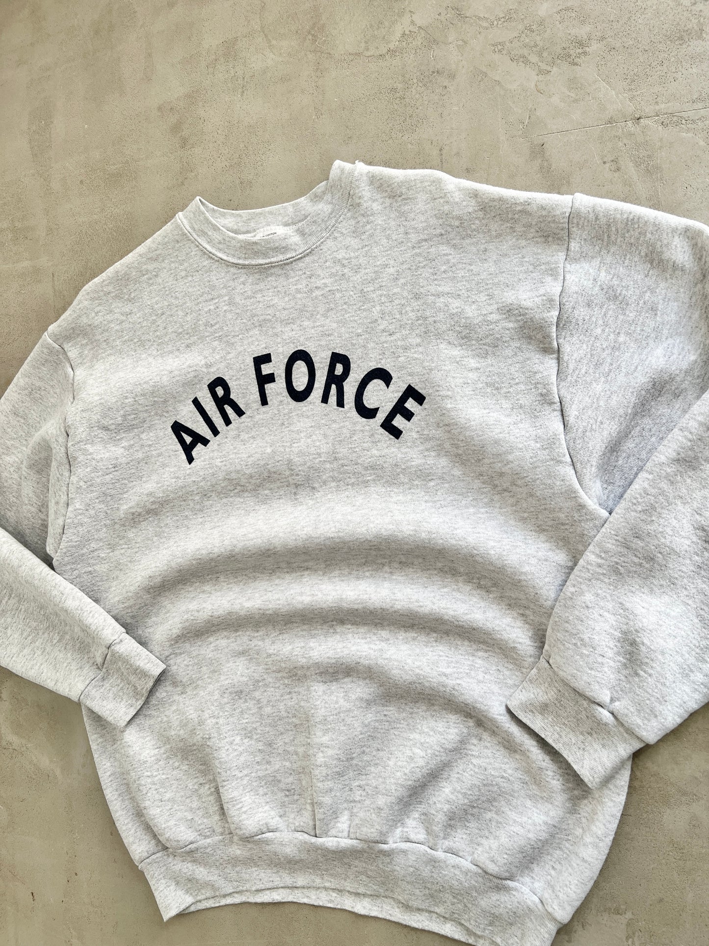 GREY AIR FORCE SWEATER - 1990S - L