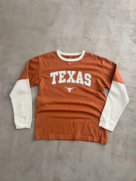 ORANGE/CREME TEXAS NIKE LONGSLEEVE - 2000S - XS