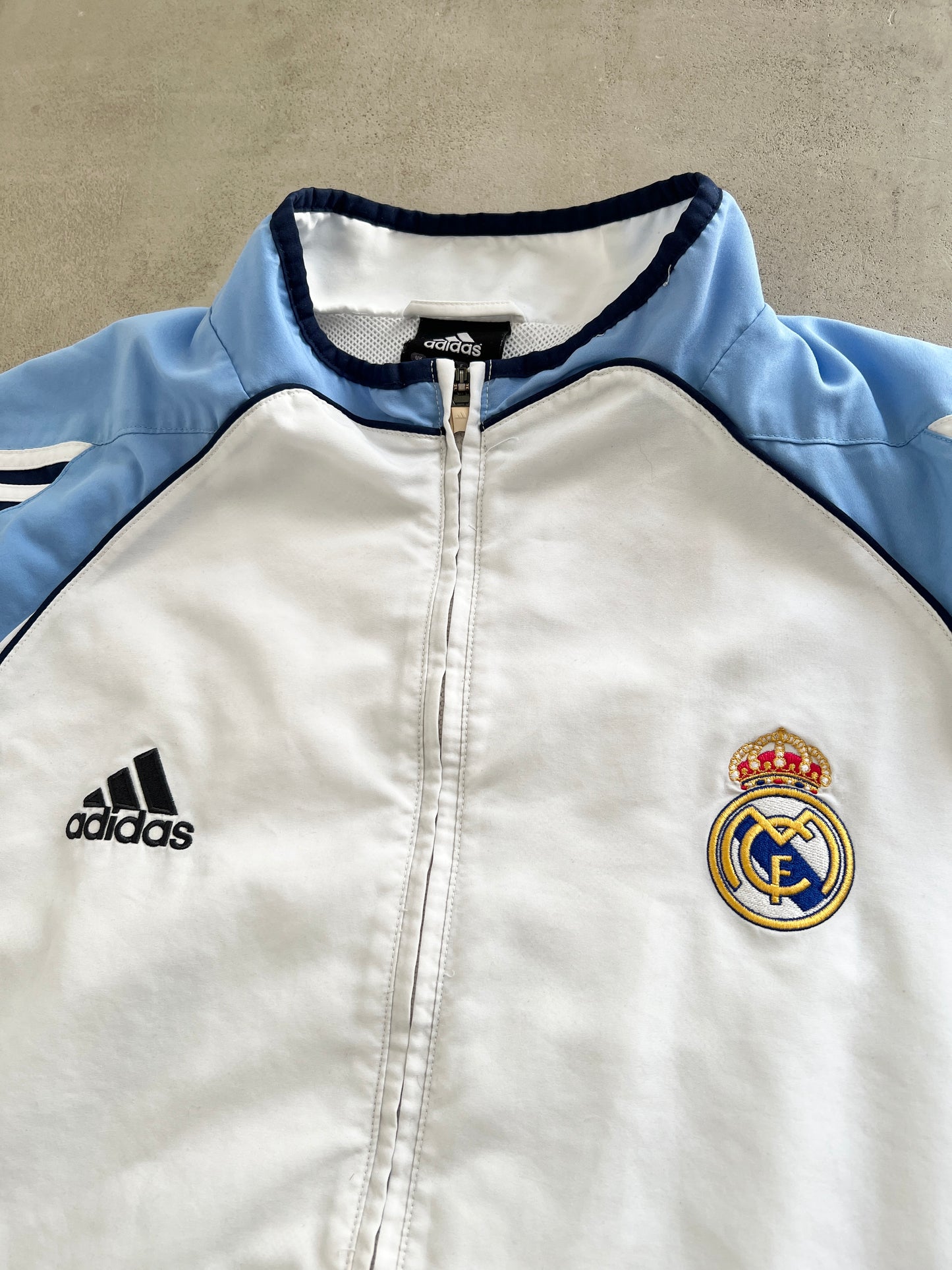 WHITE/BABY BLUE REAL MADRID TRACK JACKET - 2000S - L