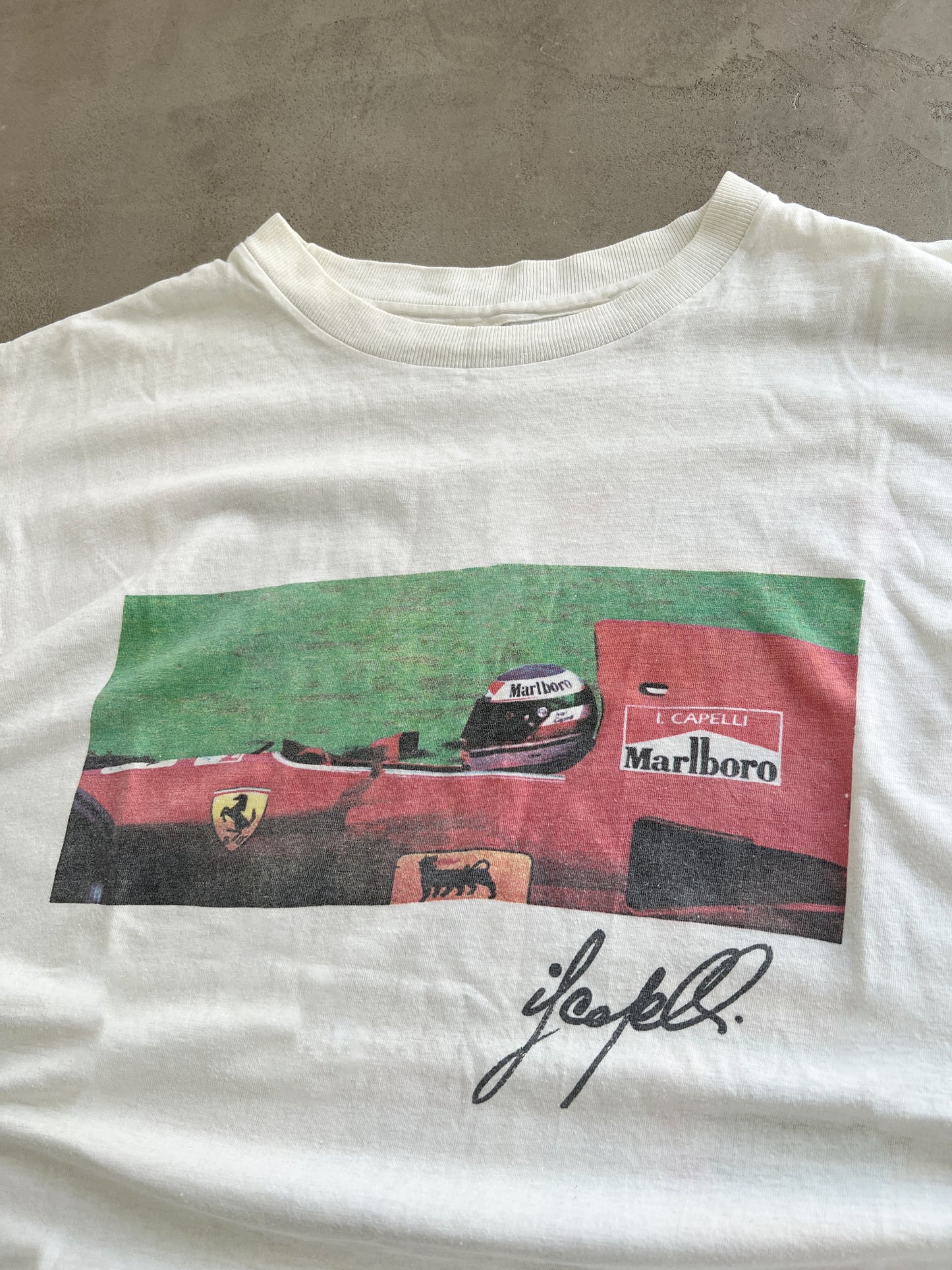WHITE MARLBORO X FERRARI RACING TEE - 1992 - M
