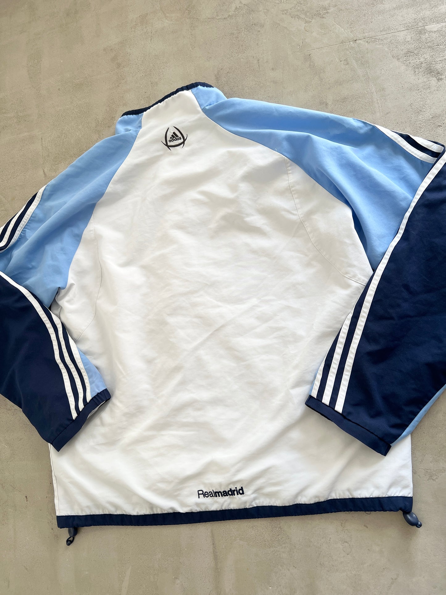 WHITE/BABY BLUE REAL MADRID TRACK JACKET - 2000S - L