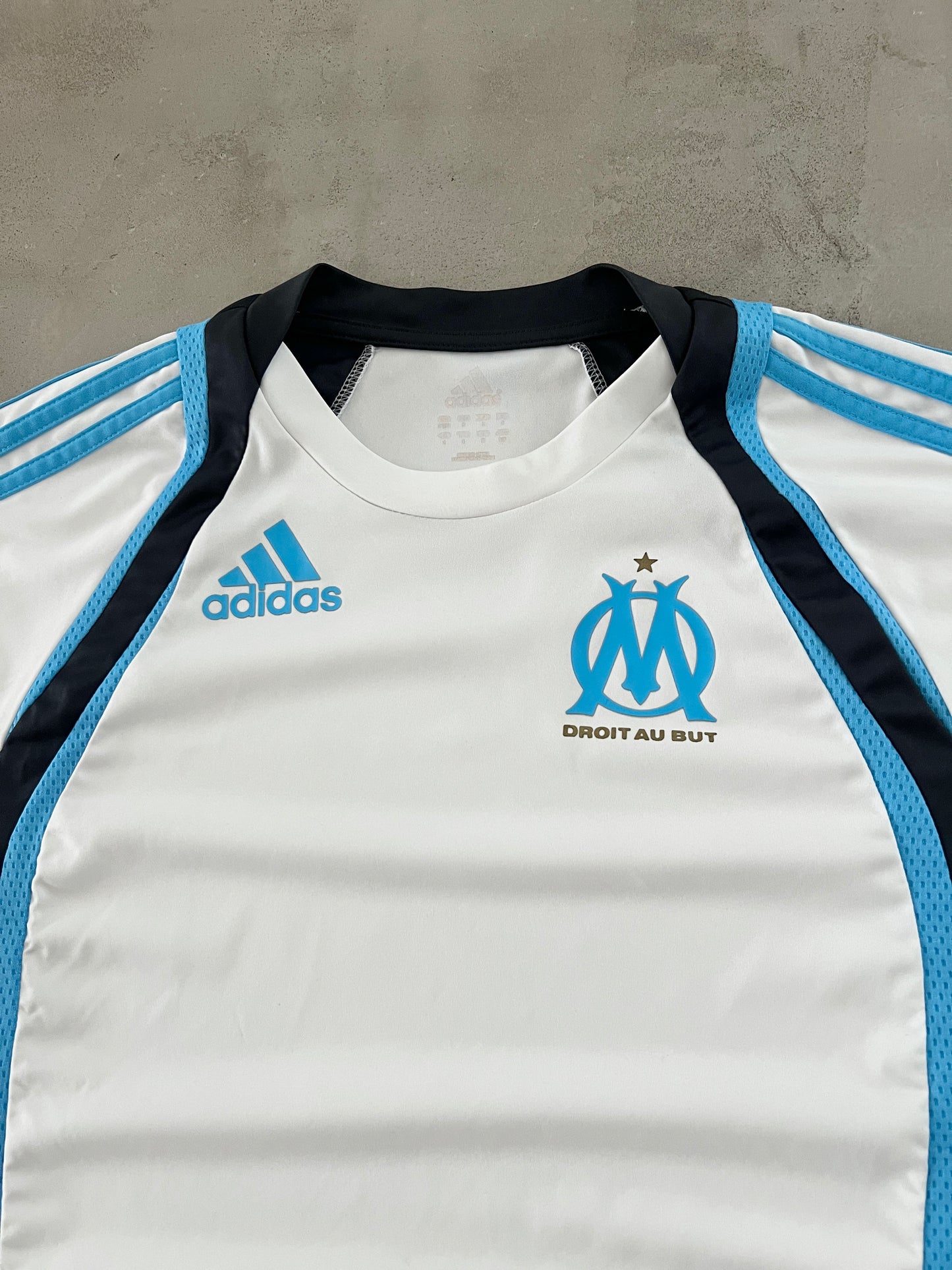 WHITE/BABY BLUE MARSEILLE JERSEY - 2000S - M
