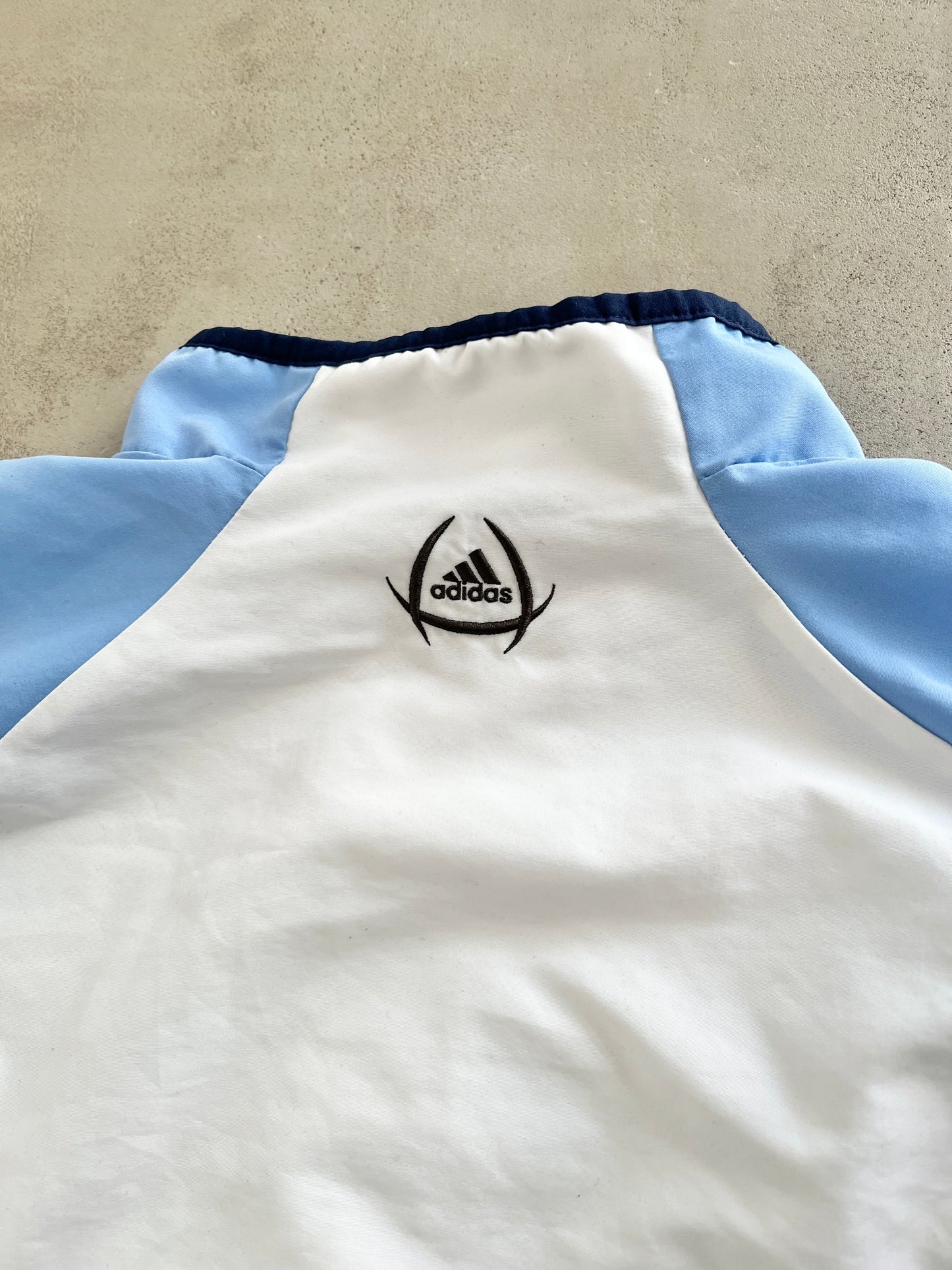 WHITE/BABY BLUE REAL MADRID TRACK JACKET - 2000S - L