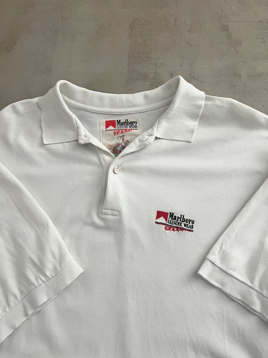 WHITE MARLBORO POLO - 1990S - L/XL