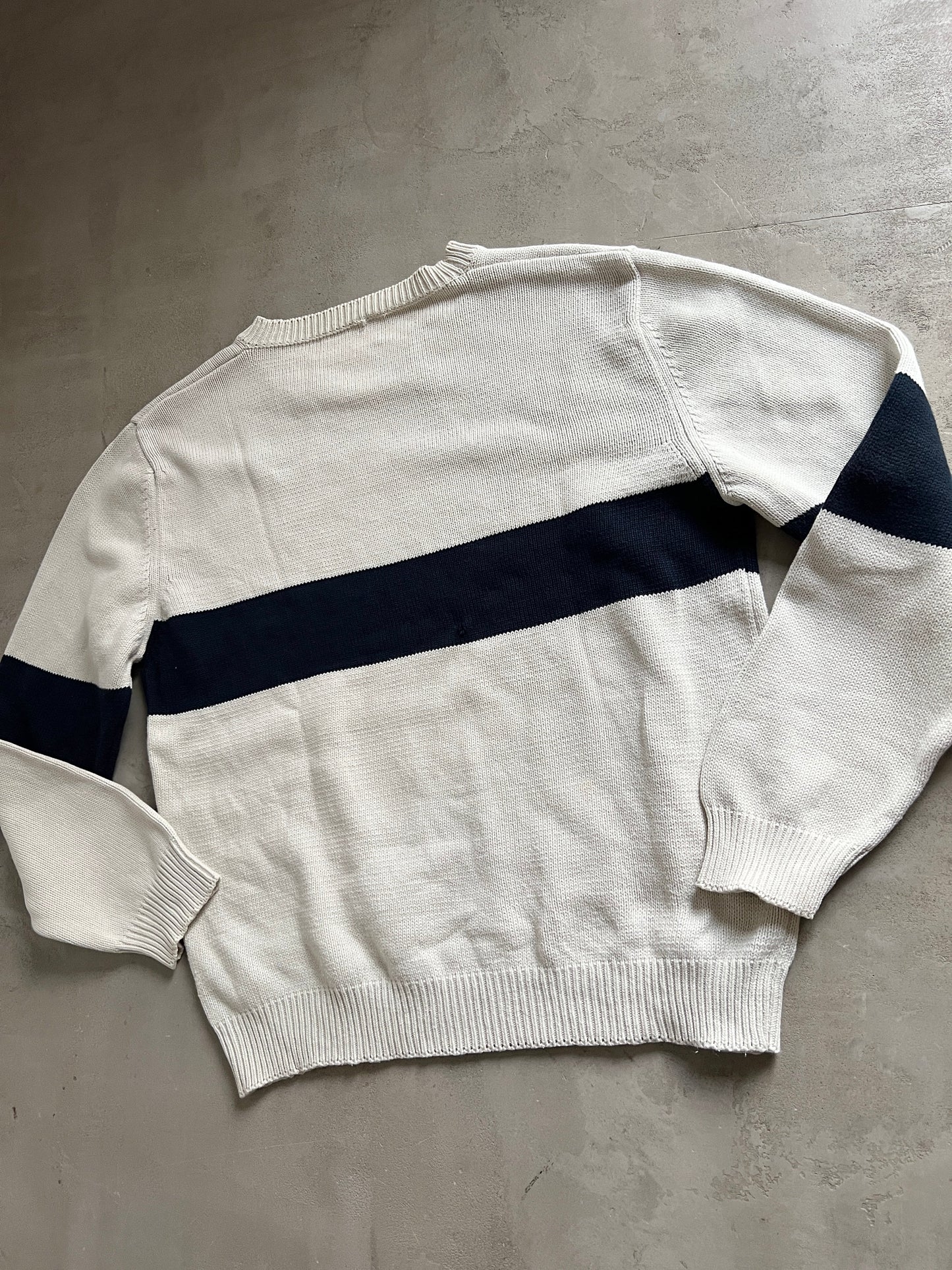 CREME LACOSTE KNIT SWEATER - 2000S - M
