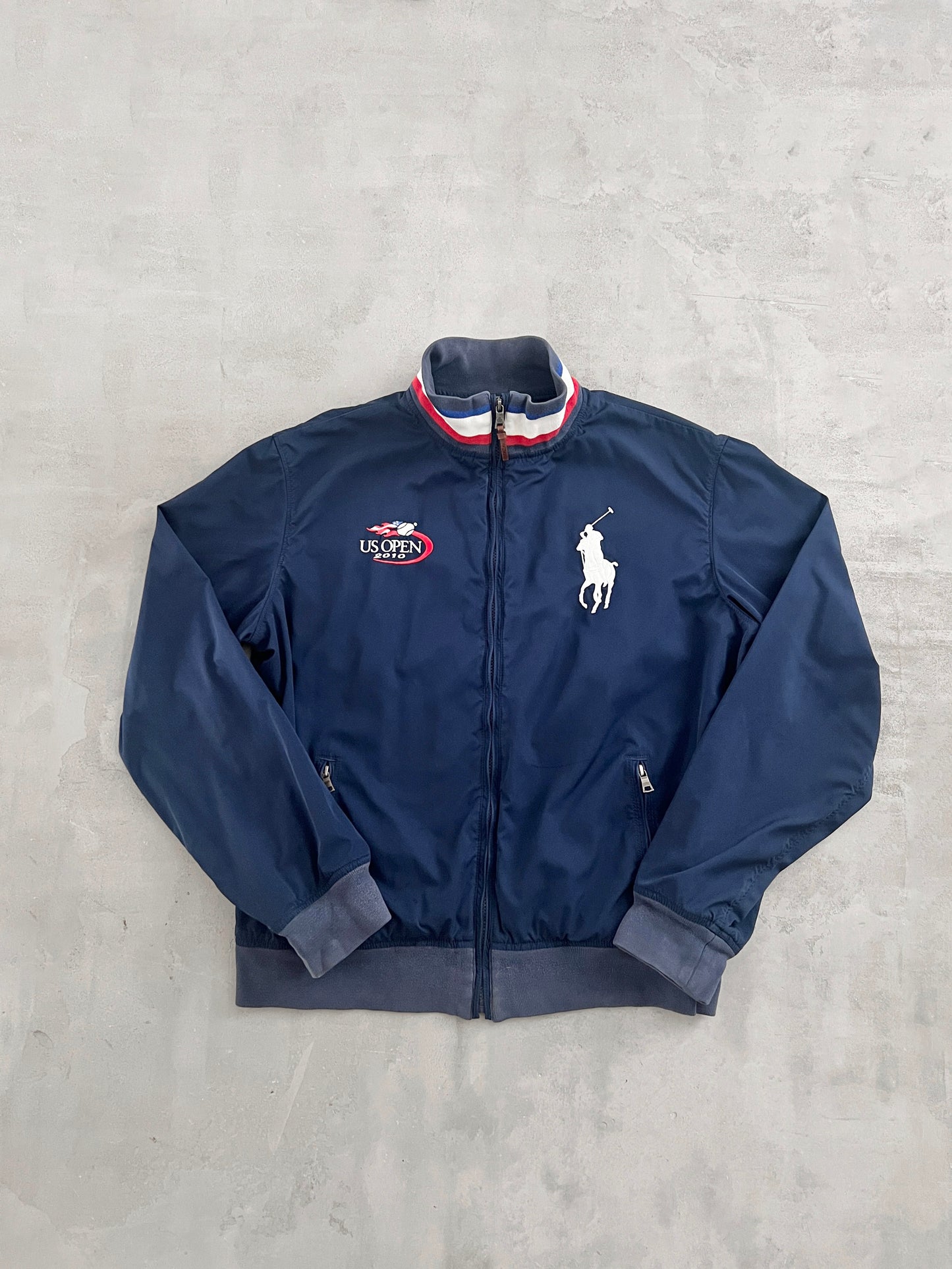 NAVY US OPEN RALPH LAUREN JACKET - 2000S - L