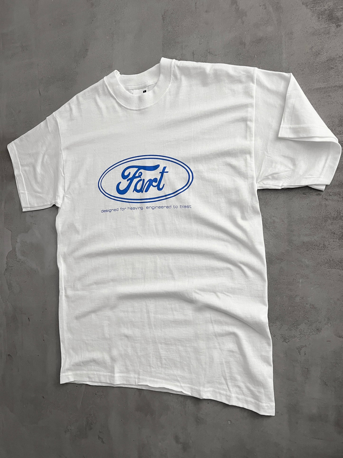 WHITE FART PARODY FORD TEE - 2000S - XL
