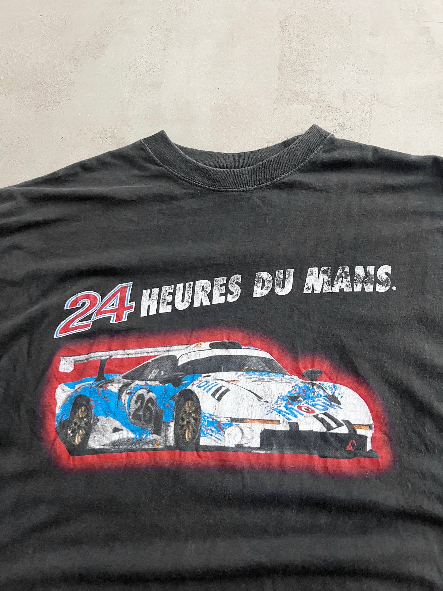 BLACK PORSCHE 911 GT1 LE MANS TEE - 1990S - L