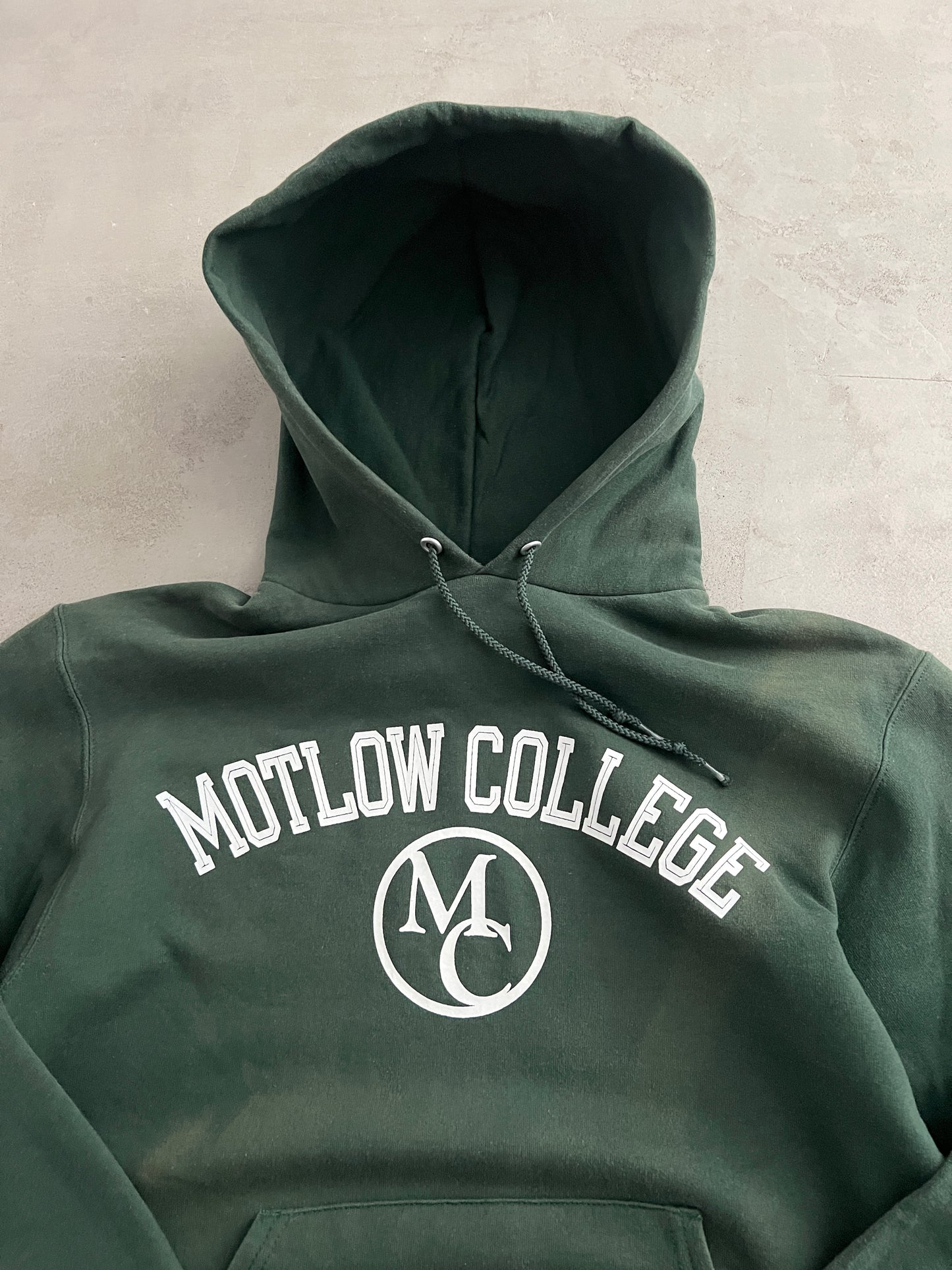 FADED GREEN COLLEGE HOODIE - 2000S - M/S