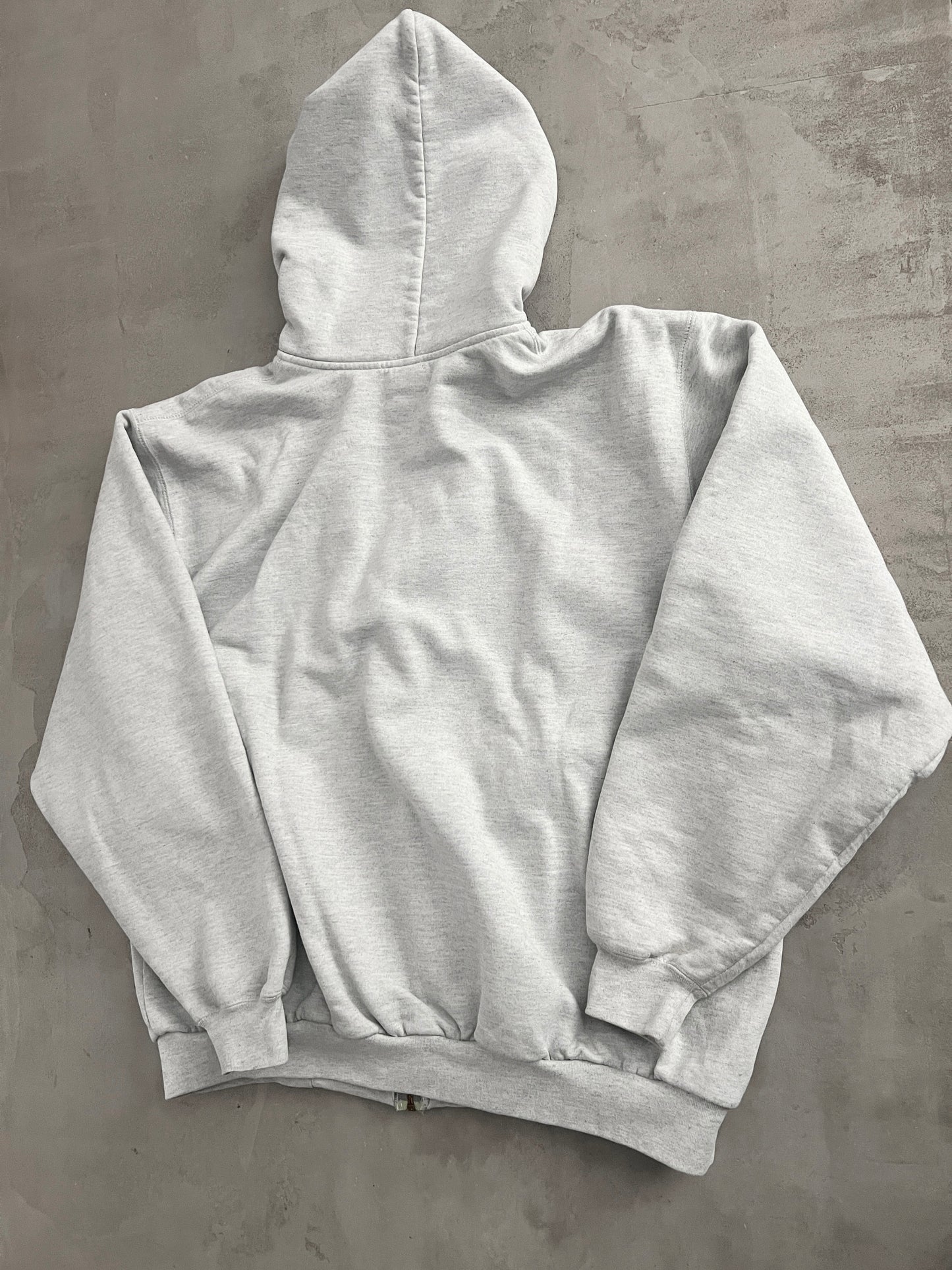 GREY CARHARTT ZIP UP HOODIE - 1990S - L/XL