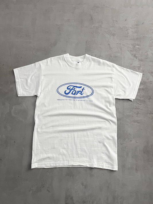 WHITE FART PARODY FORD TEE - 2000S - XL
