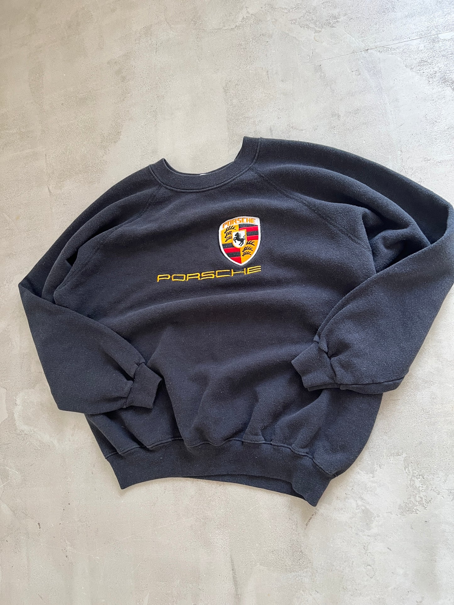 BLACK PORSCHE SWEATER - 1990S - S