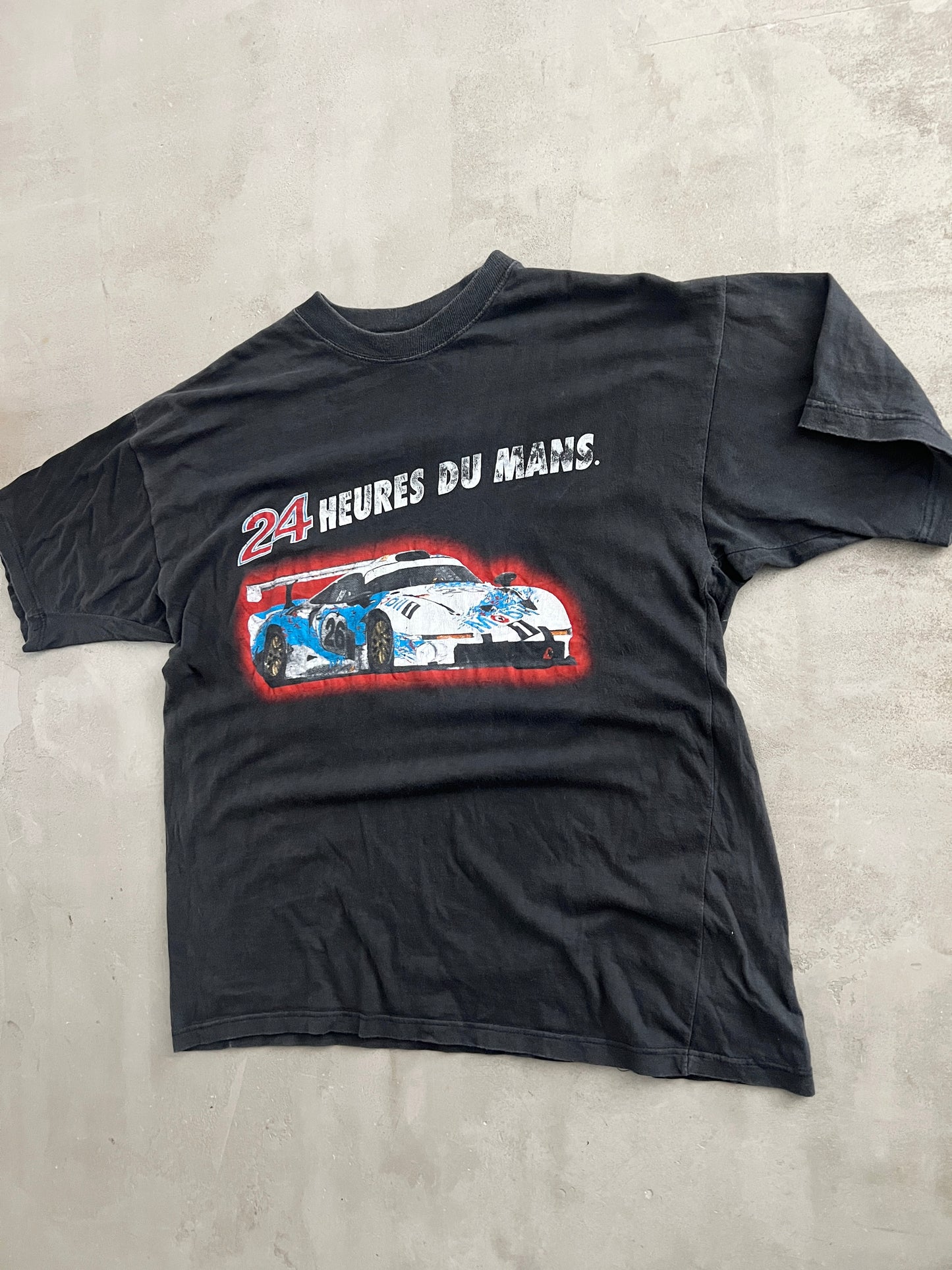 BLACK PORSCHE 911 GT1 LE MANS TEE - 1990S - L