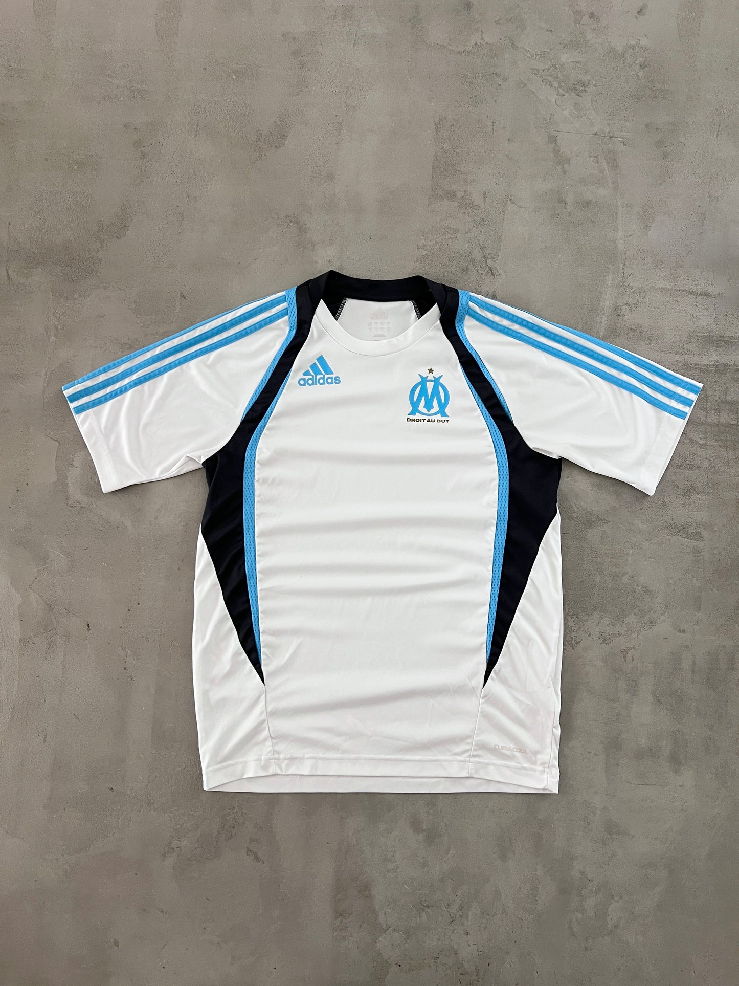 WHITE/BABY BLUE MARSEILLE JERSEY - 2000S - M