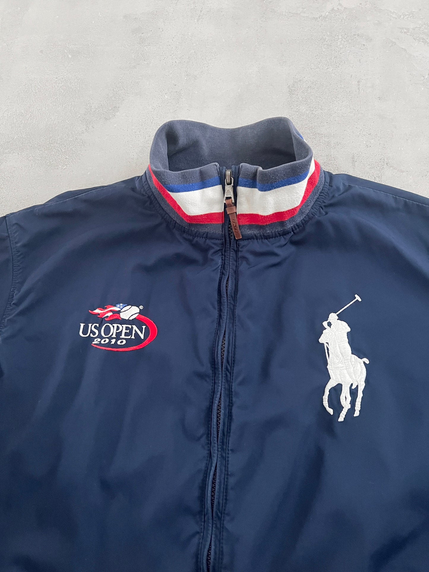 NAVY US OPEN RALPH LAUREN JACKET - 2000S - L
