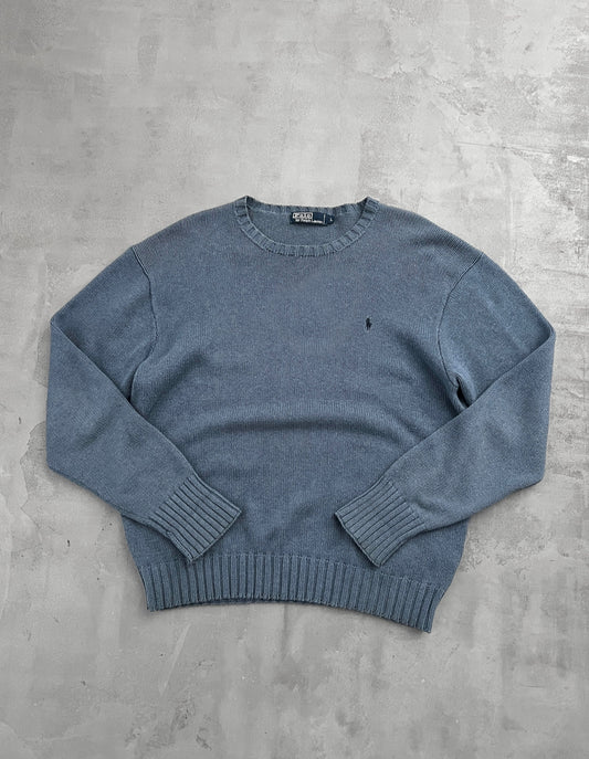 SLATE BLUE RALPH LAUREN KNIT  - 2000S - XL/L