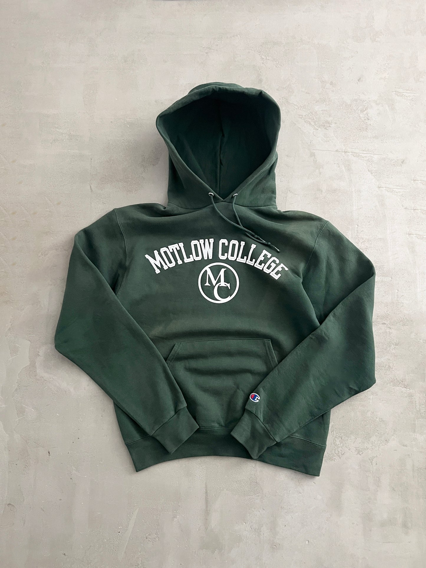 FADED GREEN COLLEGE HOODIE - 2000S - M/S