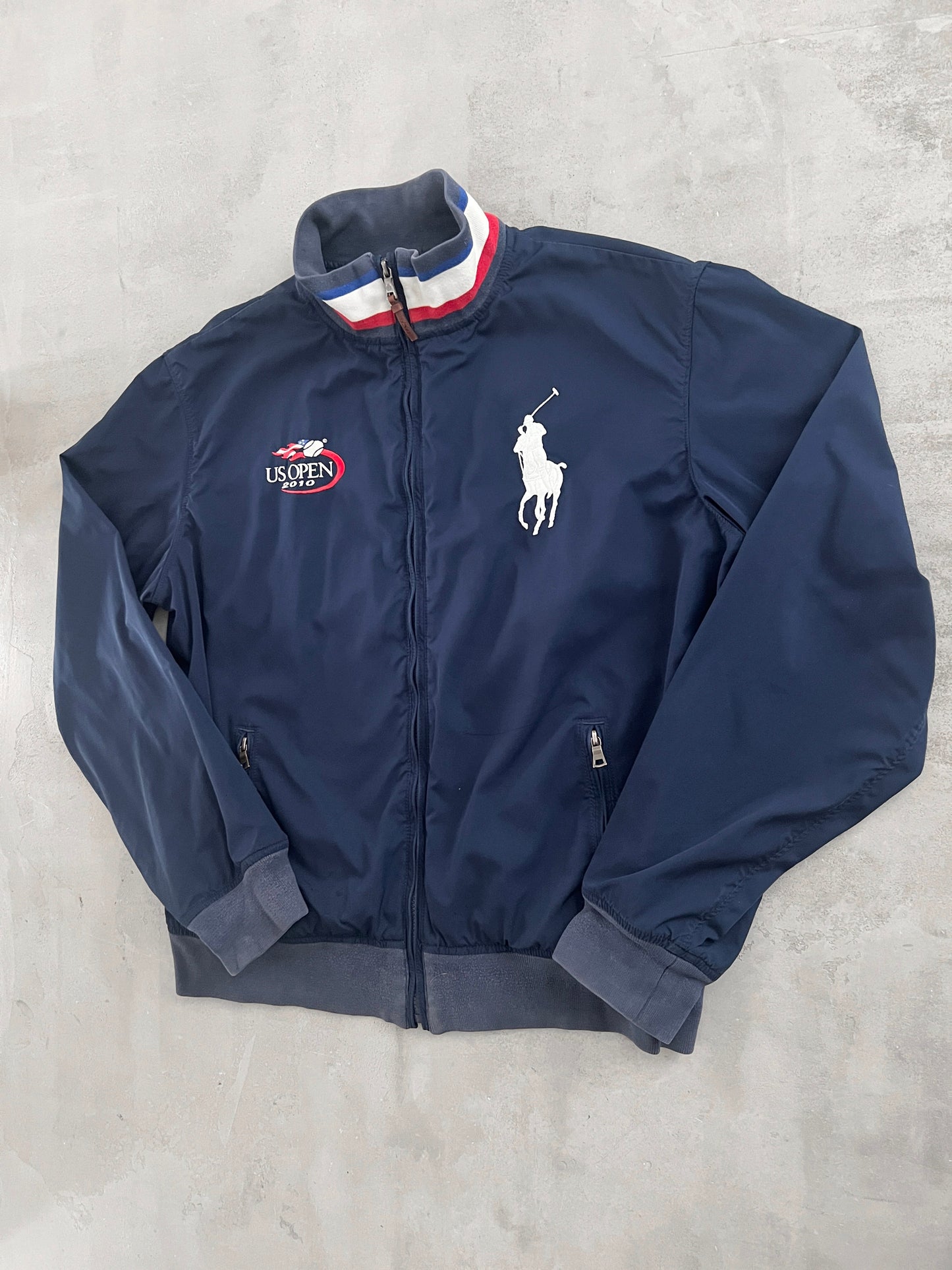 NAVY US OPEN RALPH LAUREN JACKET - 2000S - L