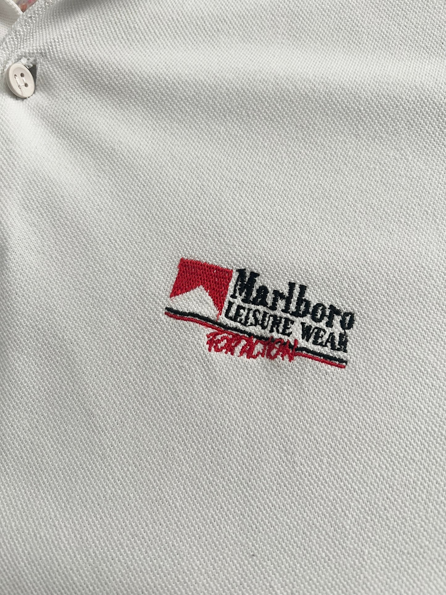 WHITE MARLBORO POLO - 1990S - L/XL