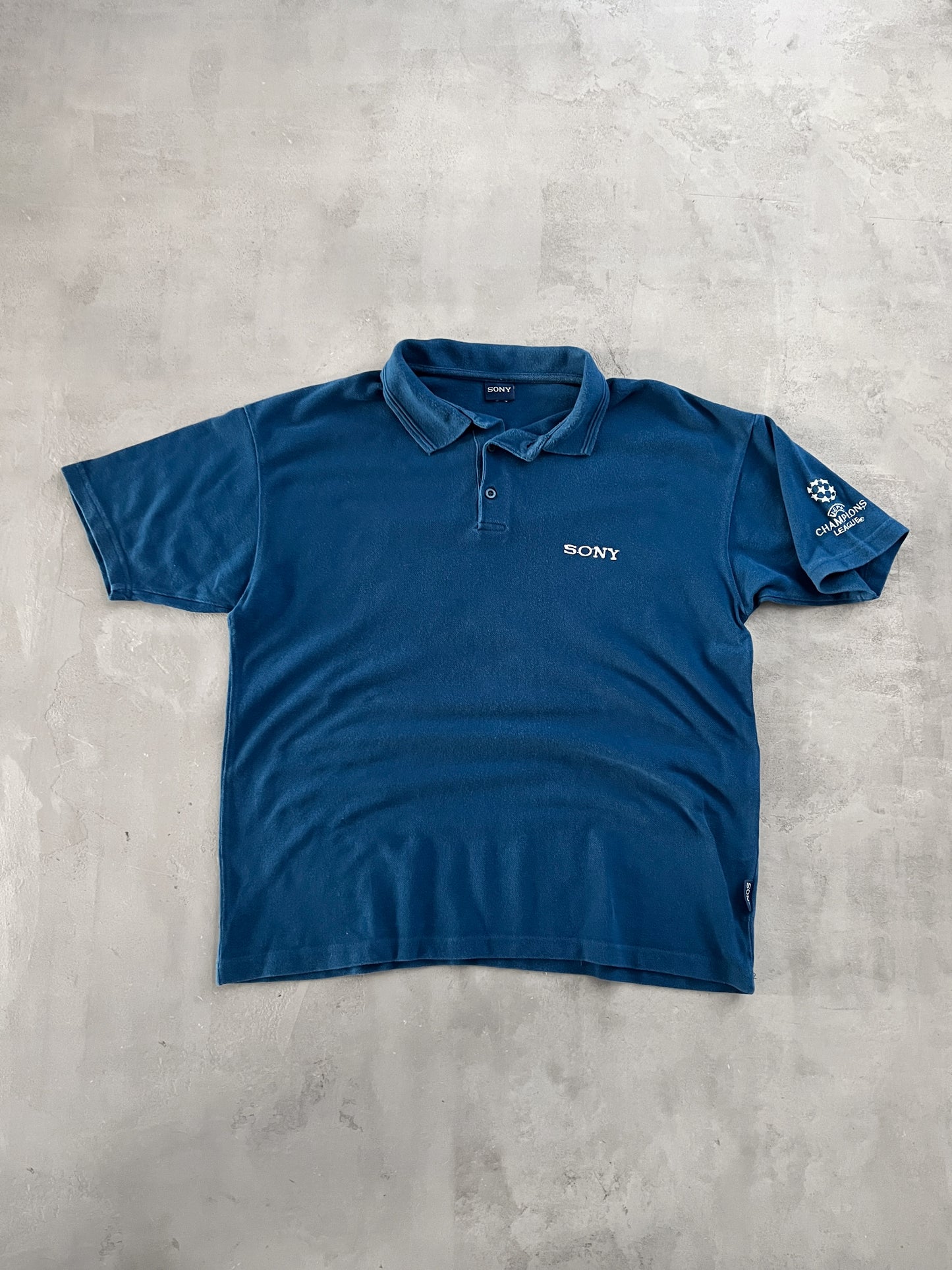 BLUE SONY X CHAMPIONS LEAGUE POLO - 2000S - M