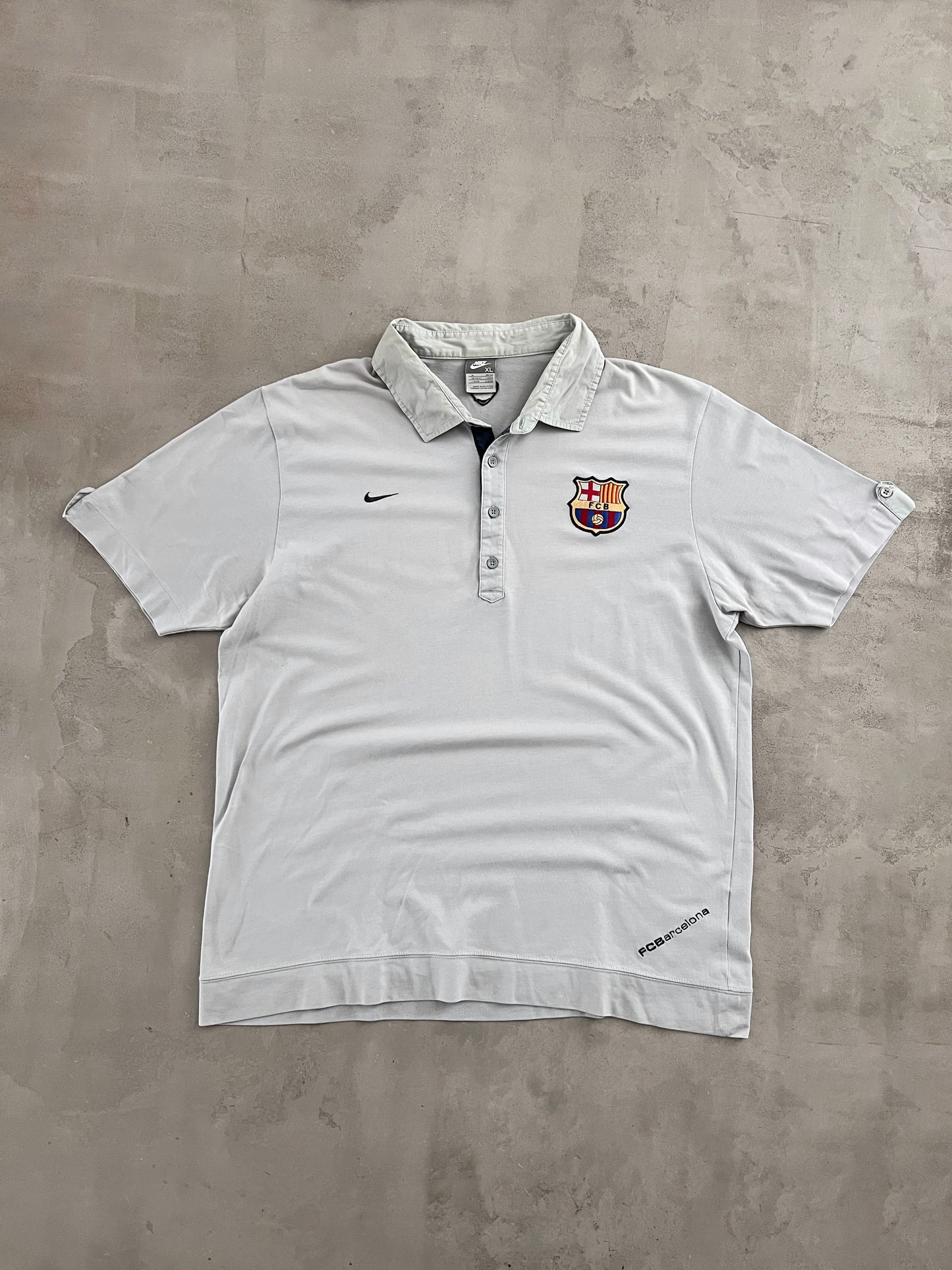 GREY FC BARCELONA NIKE POLO - 2000S - L