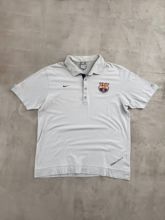 GREY FC BARCELONA NIKE POLO - 2000S - L