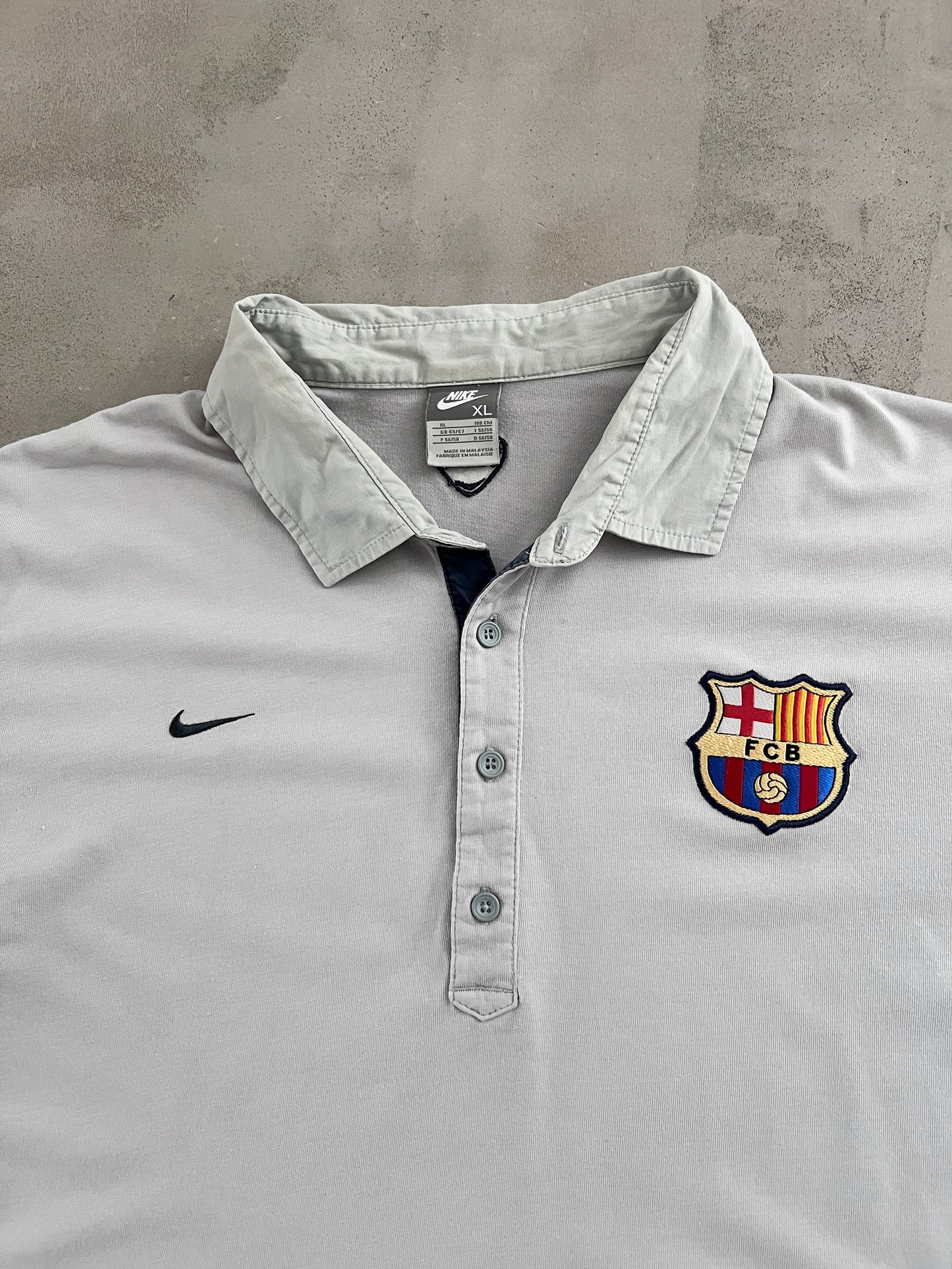 GREY FC BARCELONA NIKE POLO - 2000S - L