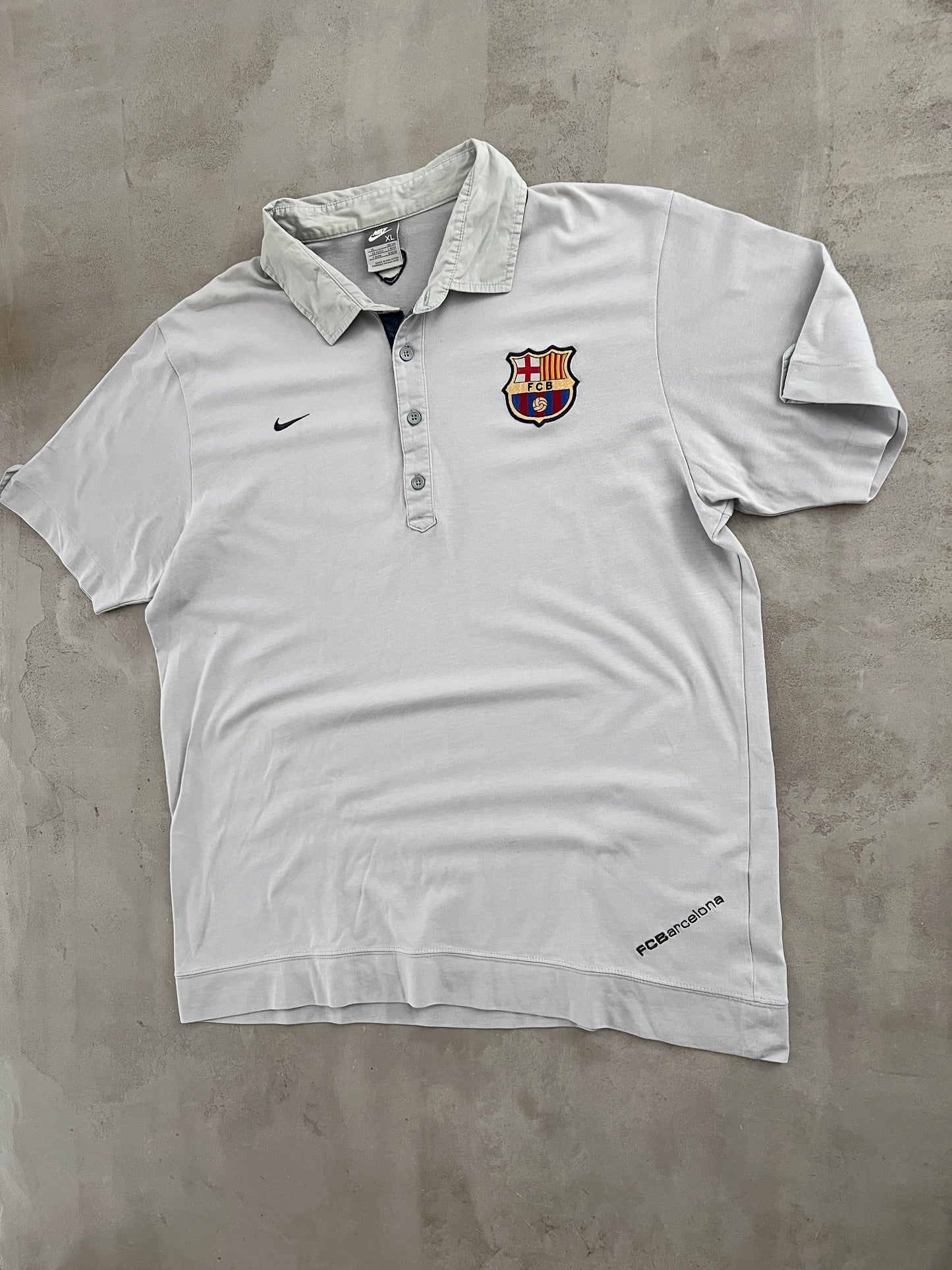 GREY FC BARCELONA NIKE POLO - 2000S - L