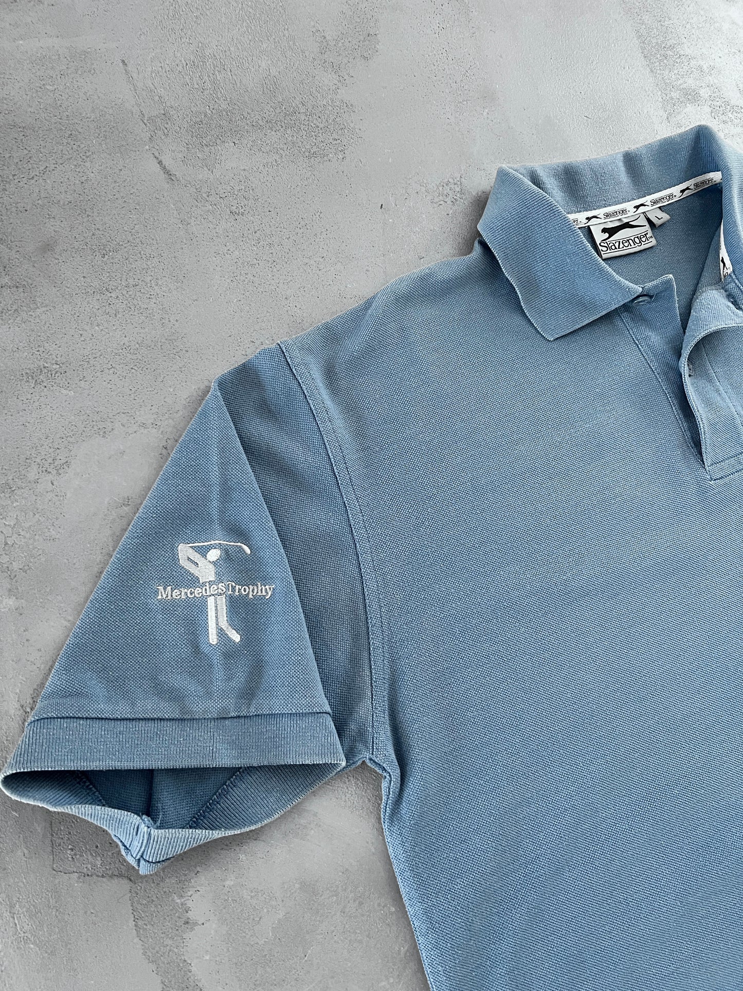BABY BLUE BENZ GOLF POLO - 2000S - L