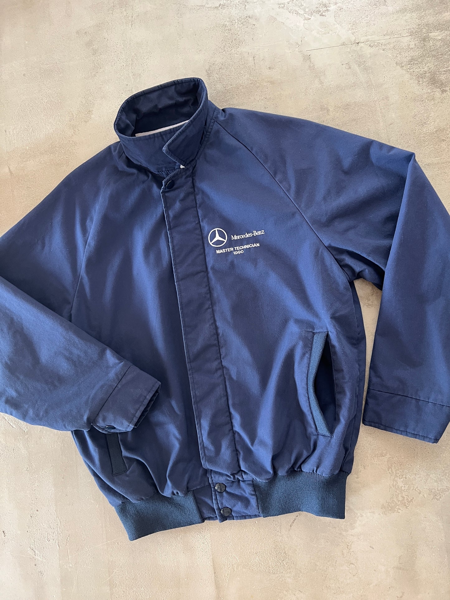 NAVY MERCEDES BENZ JACKET - 1990S - S/M