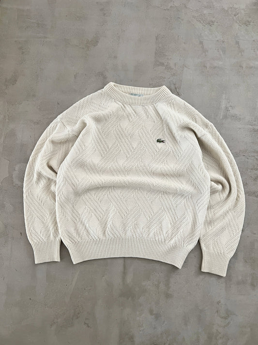 CREME LACOSTE KNIT - 1990S - M