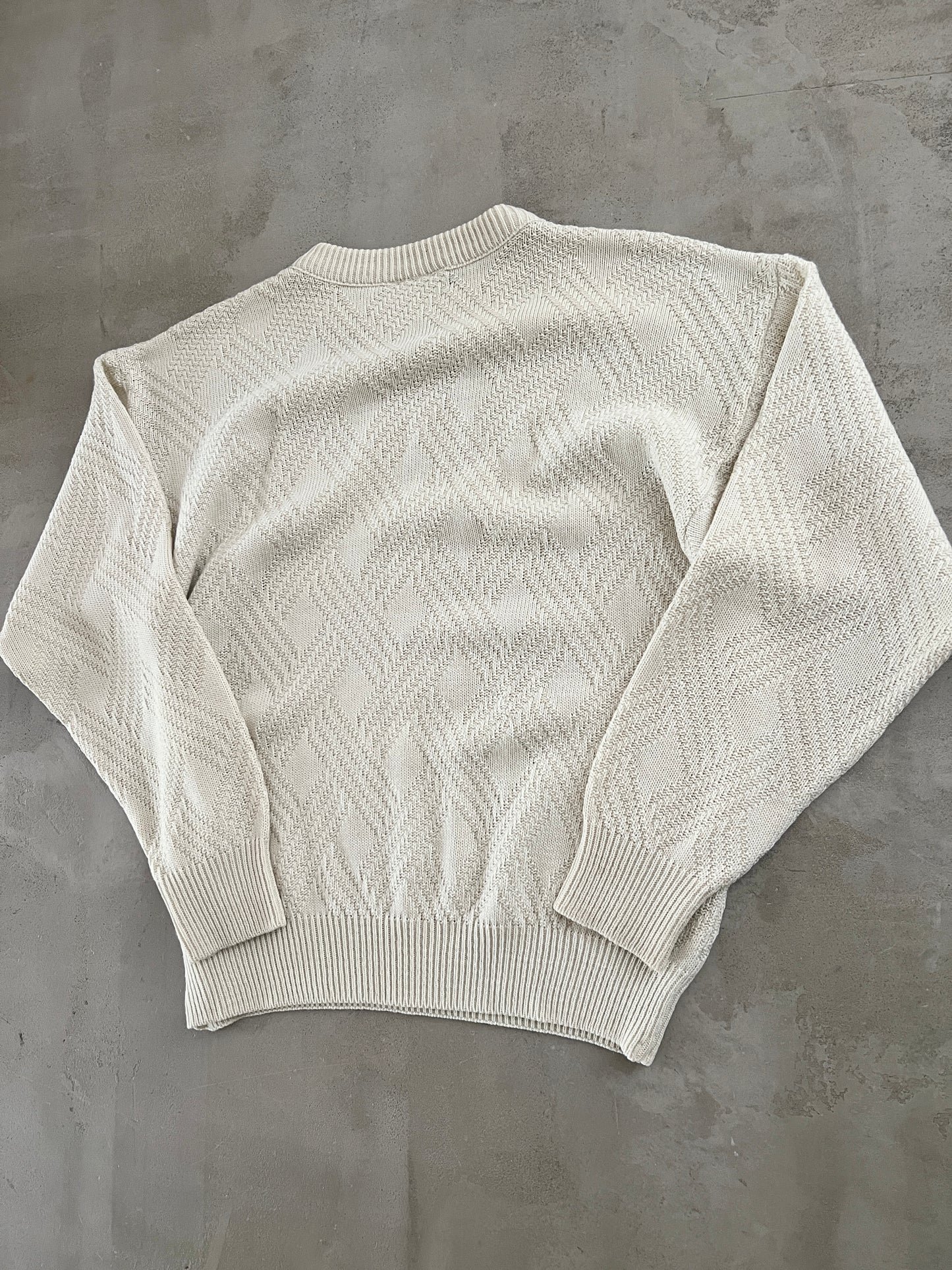 CREME LACOSTE KNIT - 1990S - M