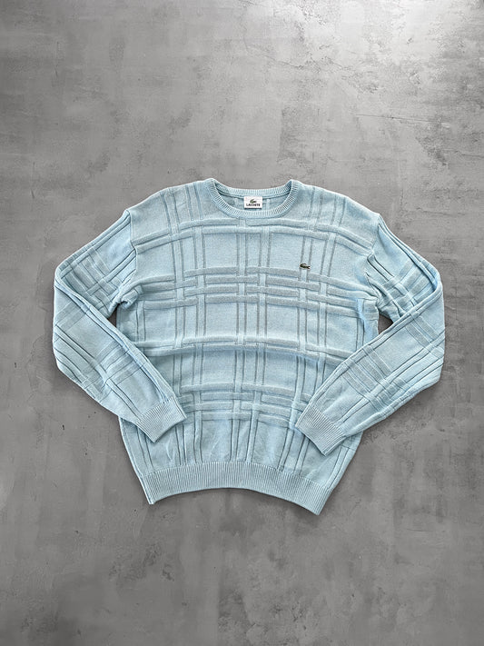 BABY BLUE LACOSTE KNIT SWEATER - 2000S - L