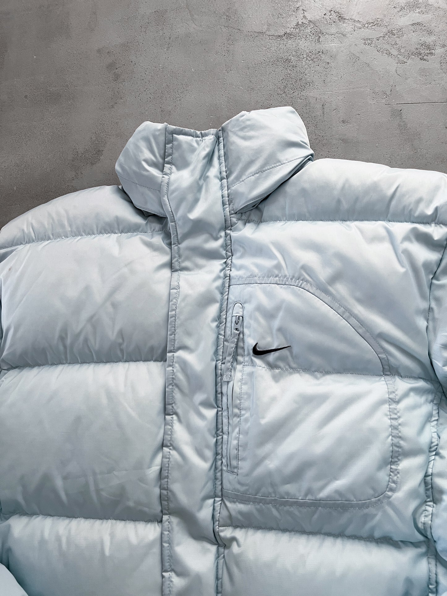 BABY BLUE/GREY NIKE PUFFER - 2000S - L