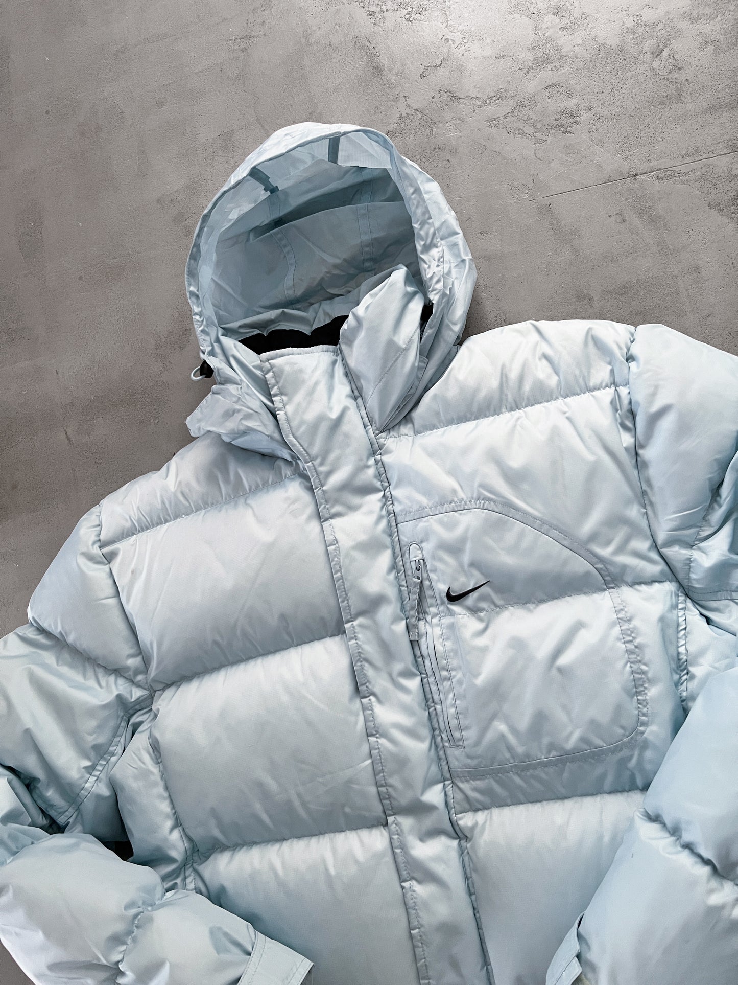 BABY BLUE/GREY NIKE PUFFER - 2000S - L