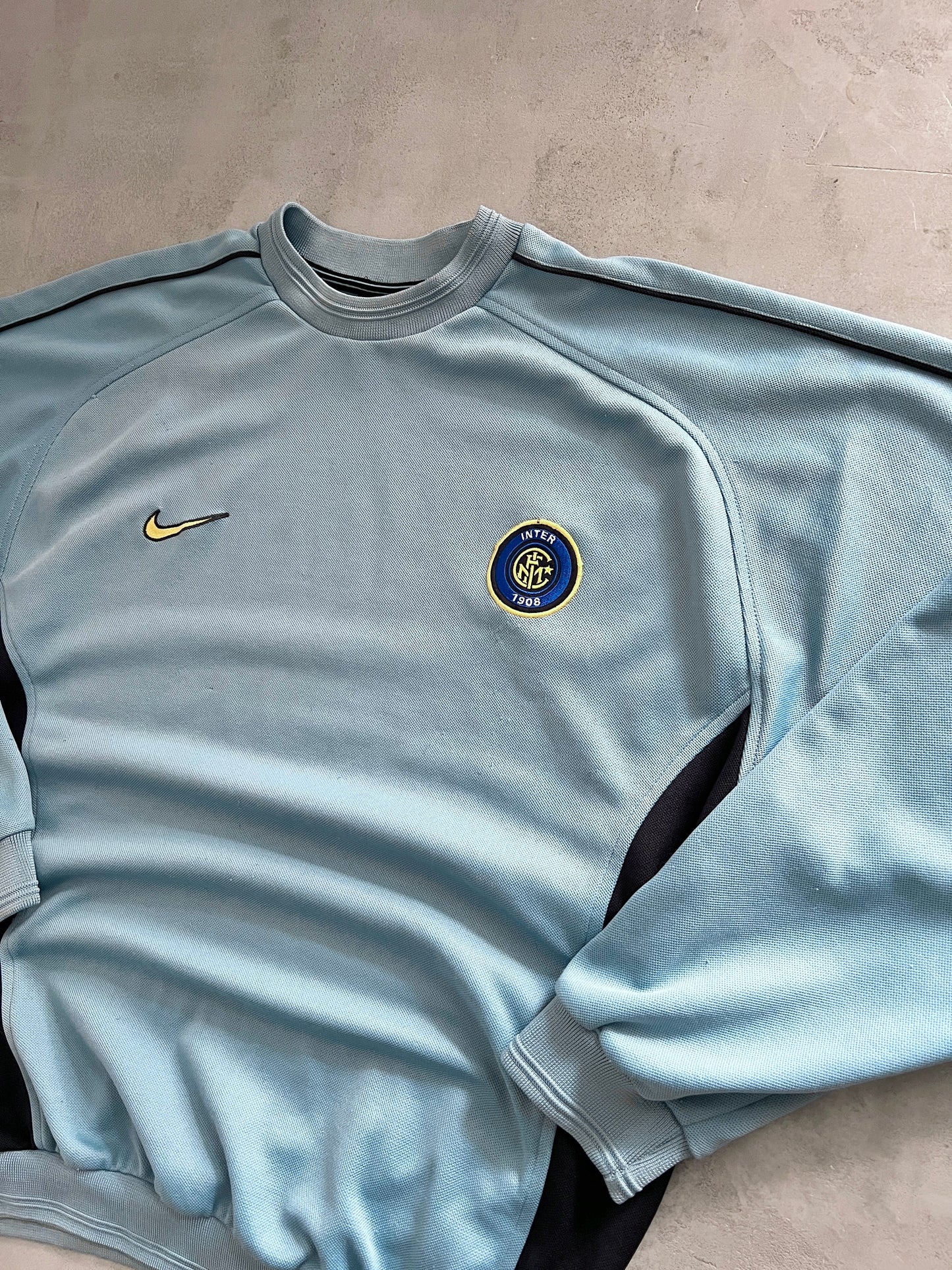 BABY BLUE INTER MILAN NIKE SWEATER - 2000S - L