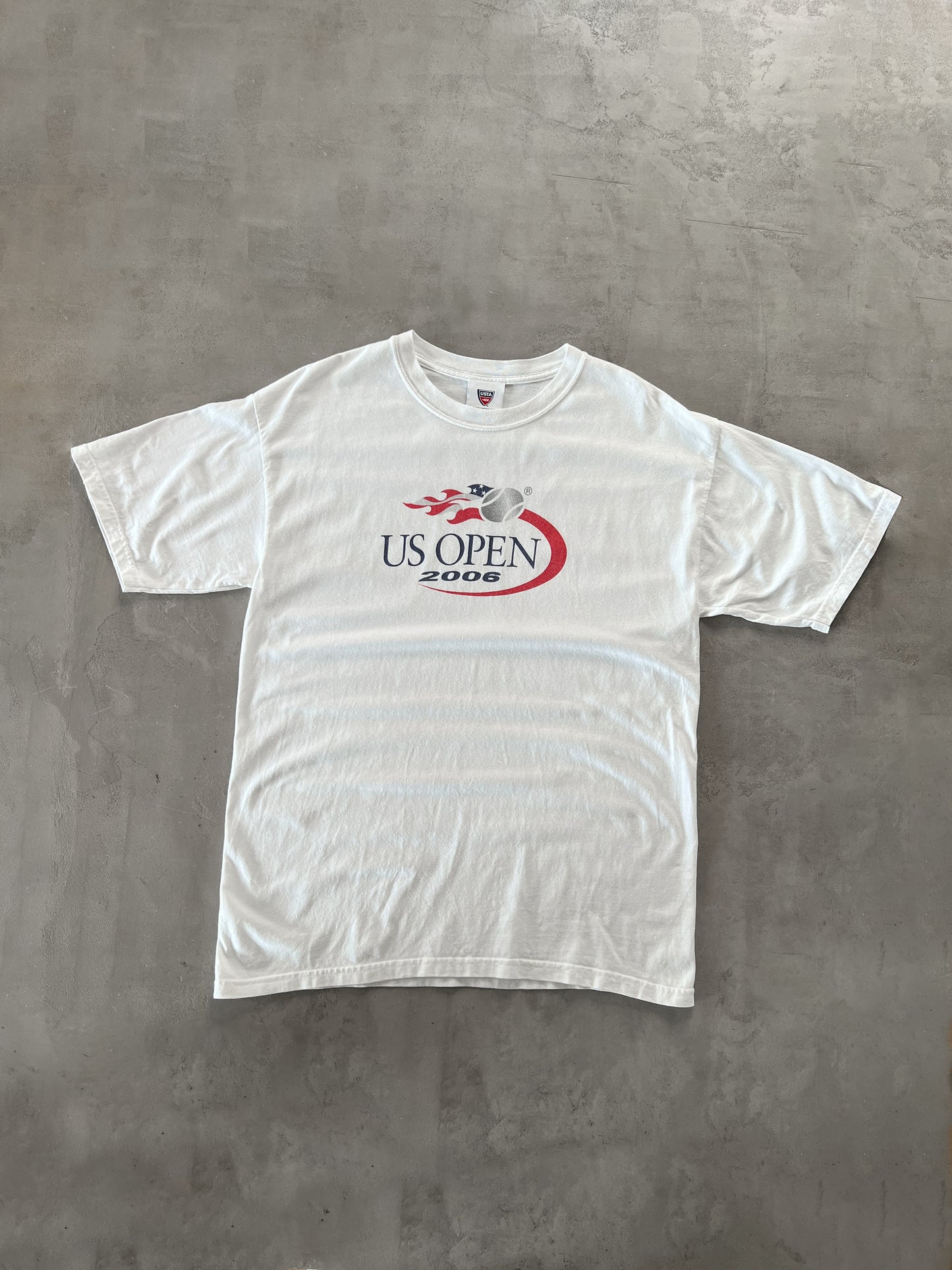 WHITE US OPEN TENNIS TEE - 2006 - L