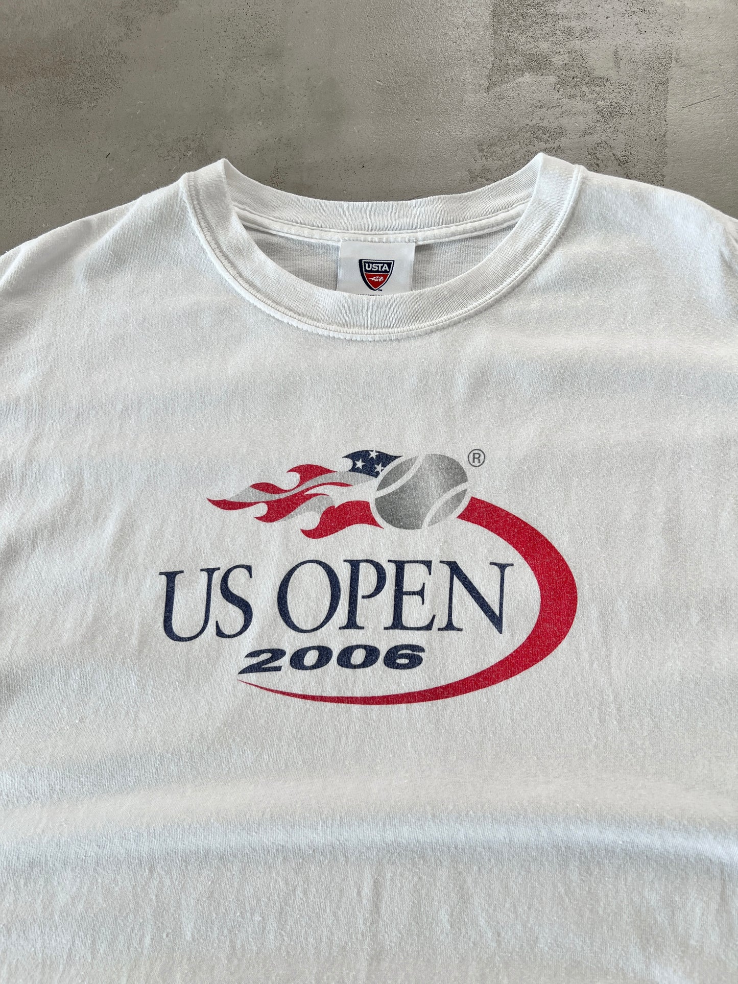 WHITE US OPEN TENNIS TEE - 2006 - L